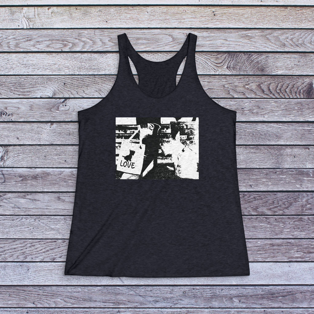 Racerback Tank "Love Scottie" Photo-Print — Vintage Grunge Women's Tank Top