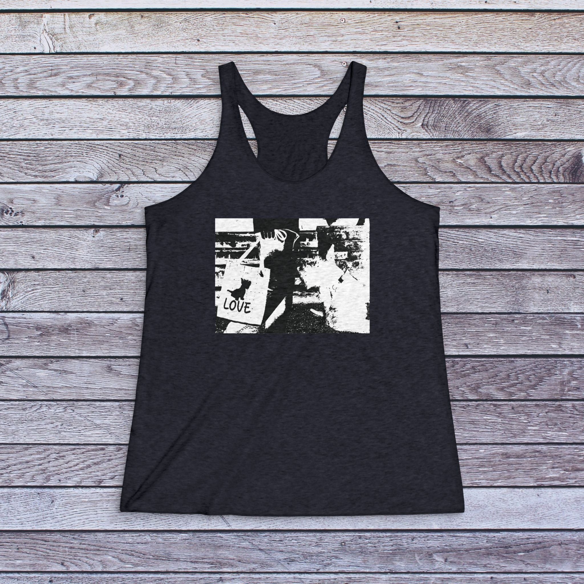 Racerback Tank "Love Scottie" Photo-Print — Vintage Grunge Women's Tank Top