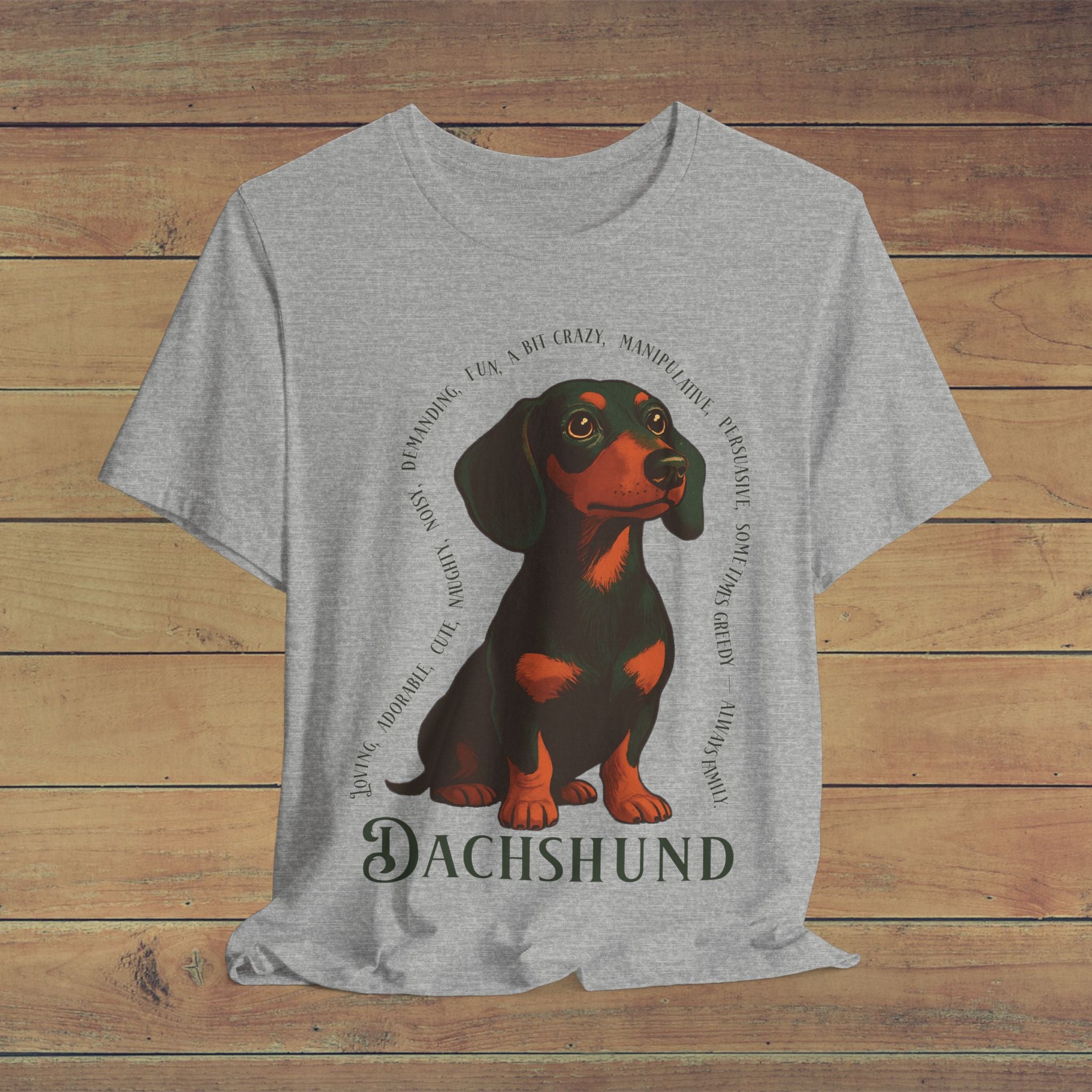 Dachshund Lover Unisex Tee, Cute Dog Shirt, Pet Owner Gift, Funny Animal T-Shirt, Dachshund Fan Apparel