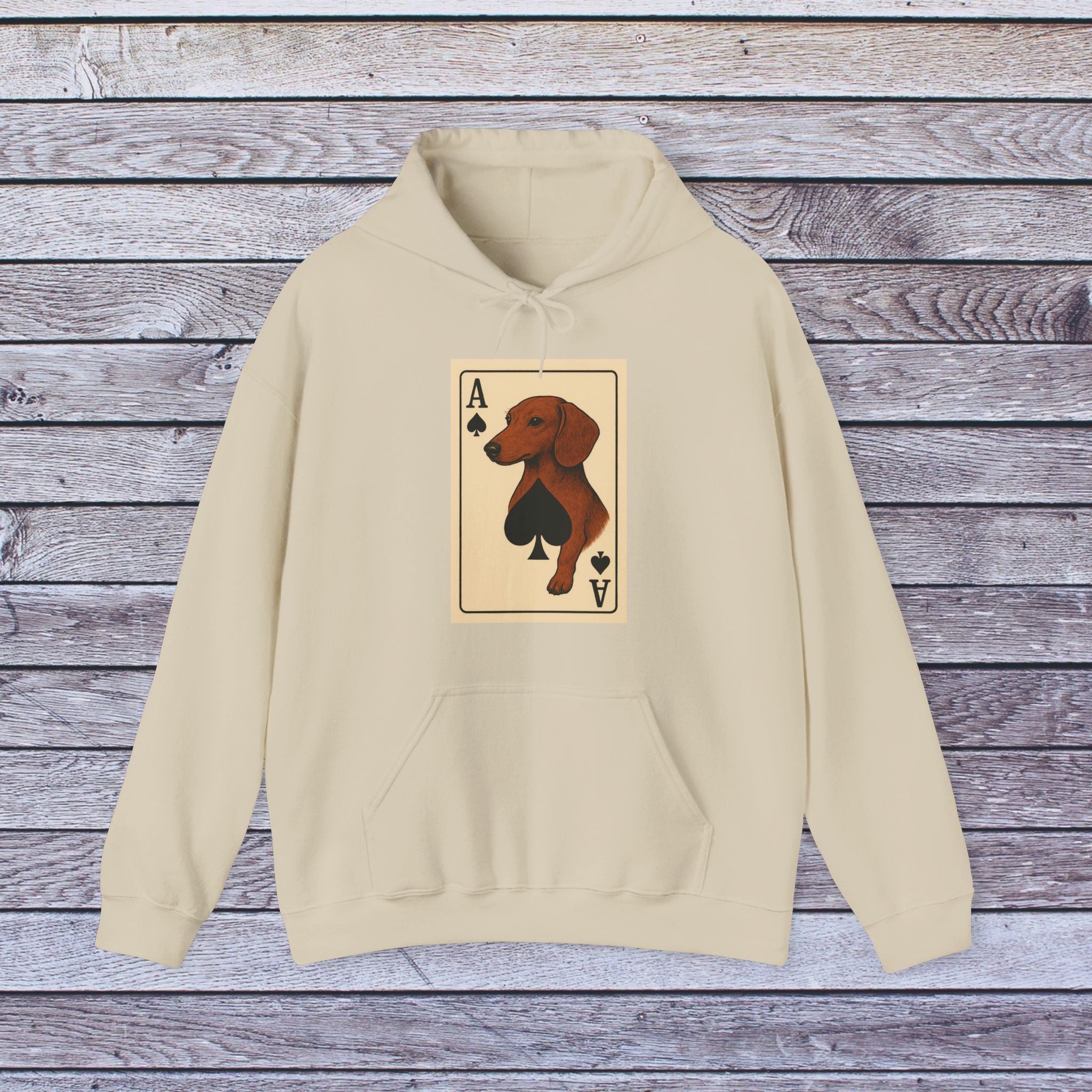 Dog Ace of Spades Sweatshirt, Cozy Gift for Dog Lovers, Pet-Themed Hoodie, Card Game Apparel, Unique Animal Design