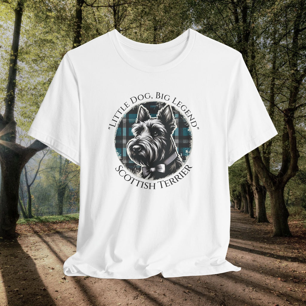Scottish Terrier Graphic Tee - 'Little Dog, Big Legends' Unisex T-Shirt