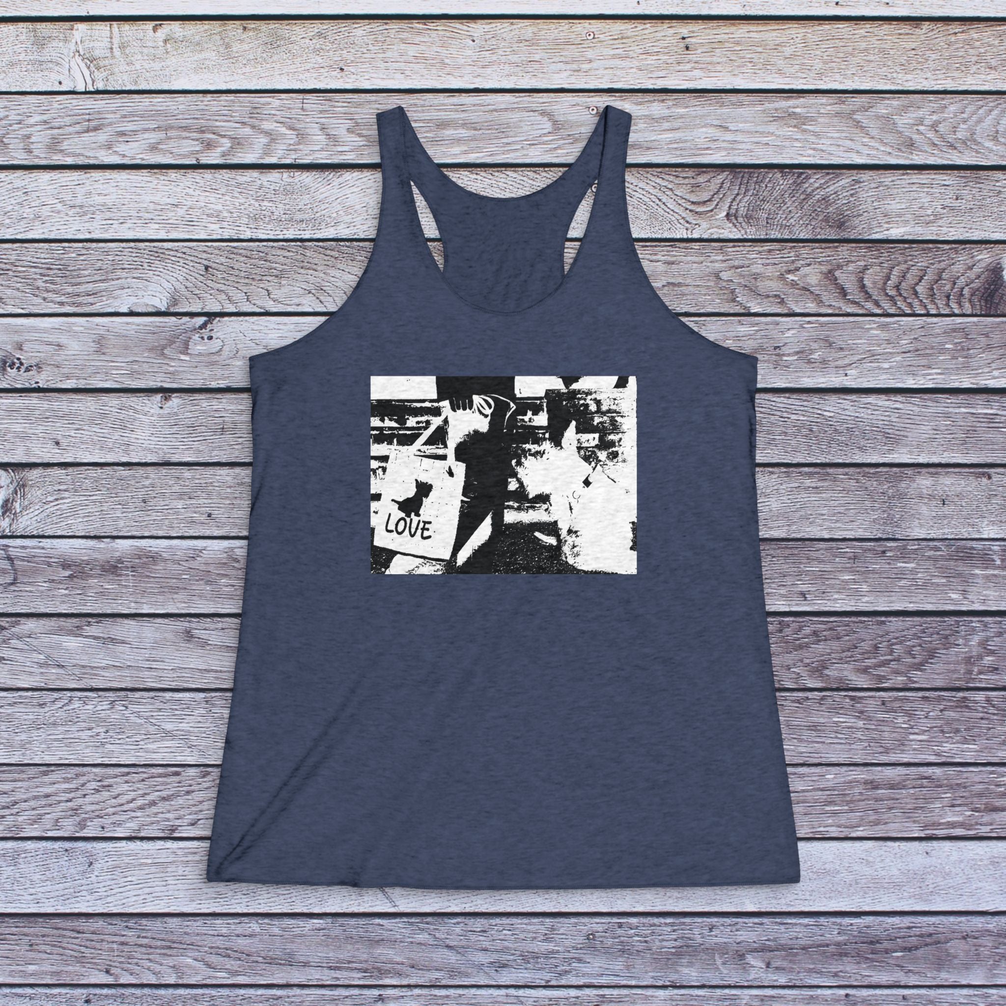 Racerback Tank "Love Scottie" Photo-Print — Vintage Grunge Women's Tank Top
