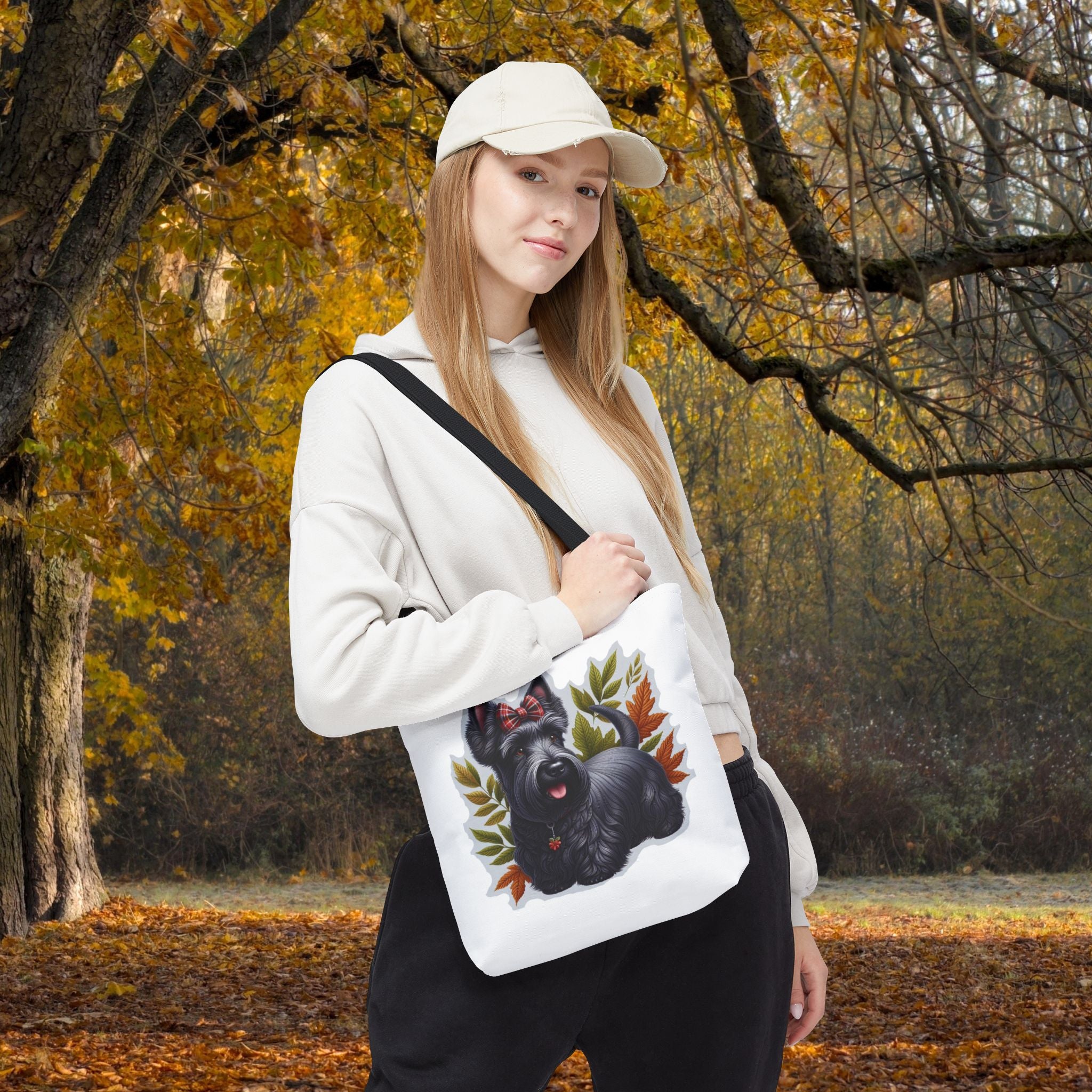 Scottish Terrier Autumn Tote Bag - Cute Dog Design for Pet Lovers