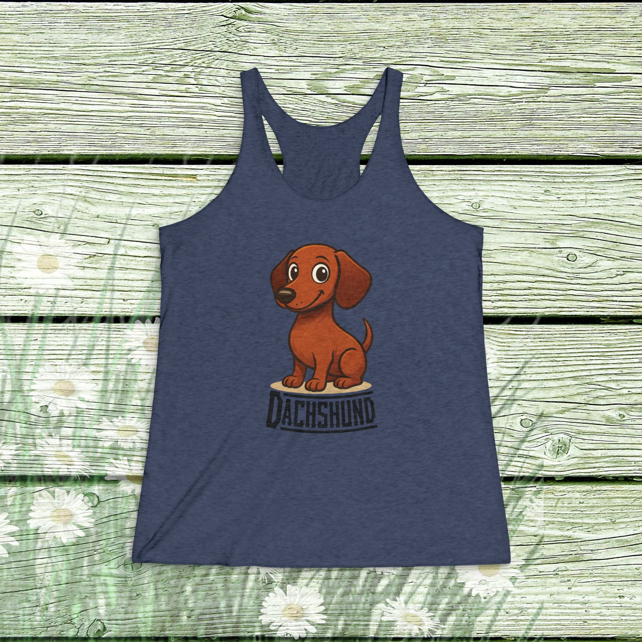 Women’s Dachshund Racerback Tank – Mischievous Daxie Design