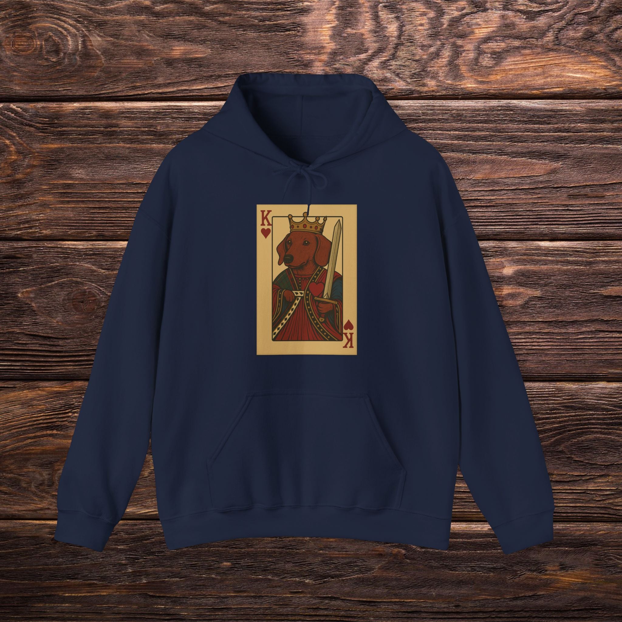 King of Hearts Dog Hoodie, Unisex Sweatshirt, Pet Lover Gift, Dog Parent Apparel, Cute Dog Design, Cozy Winter Layer