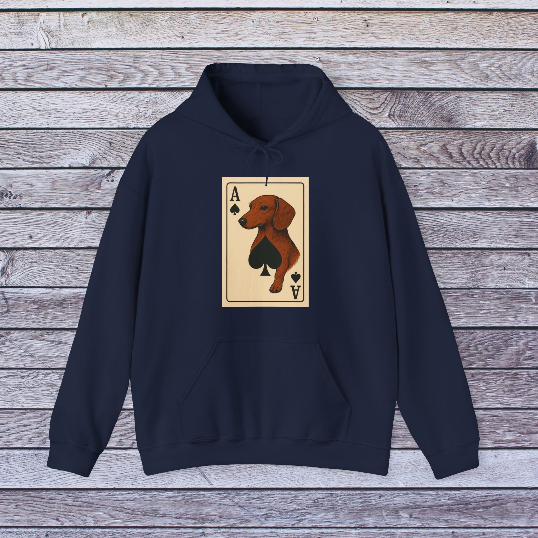 Dog Ace of Spades Sweatshirt, Cozy Gift for Dog Lovers, Pet-Themed Hoodie, Card Game Apparel, Unique Animal Design