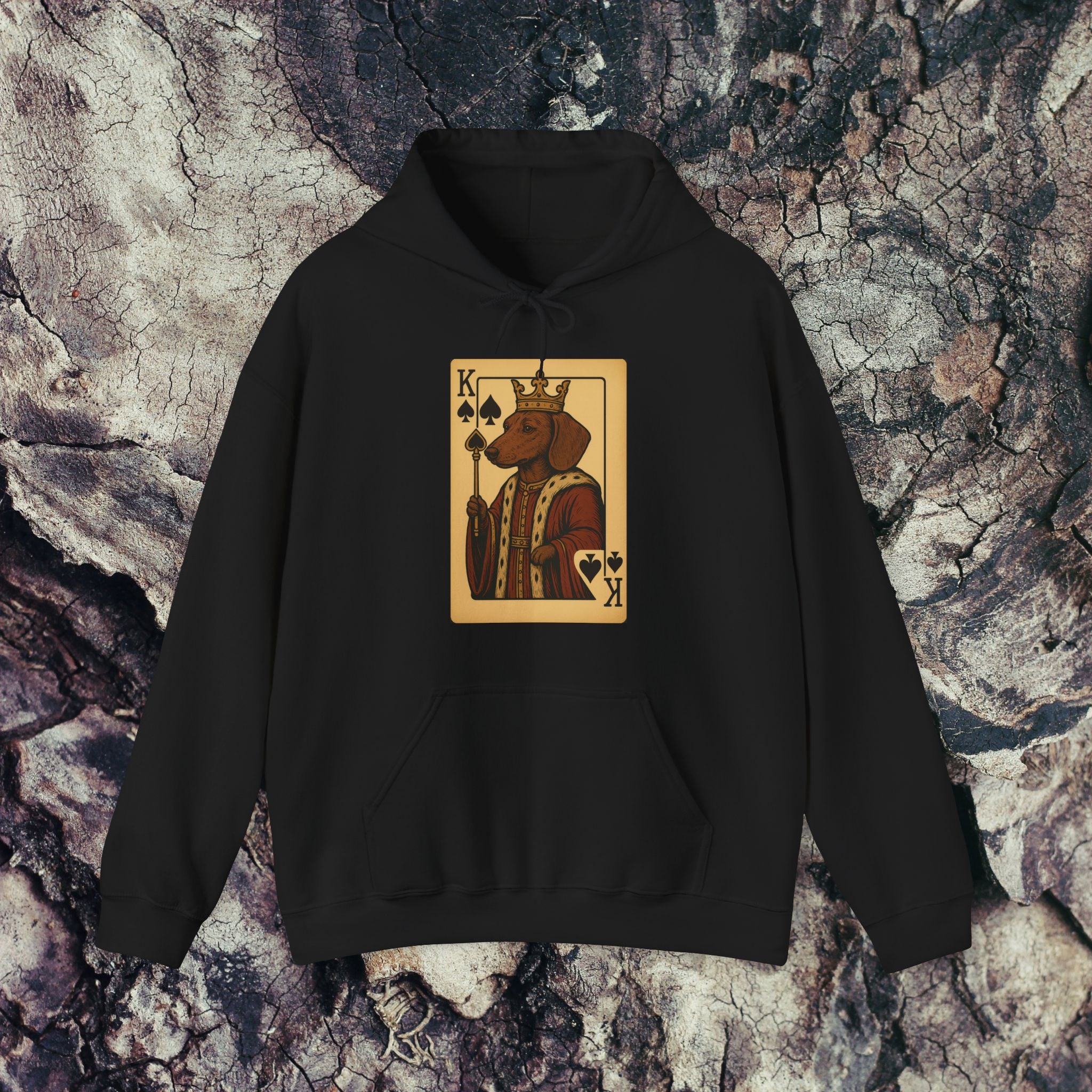 Vintage Dog King Hoodie, Unisex Hooded Sweatshirt, Animal Lover Gift, Cozy Sweatshirt, Unique Dog Apparel, Gift for Pet Owners