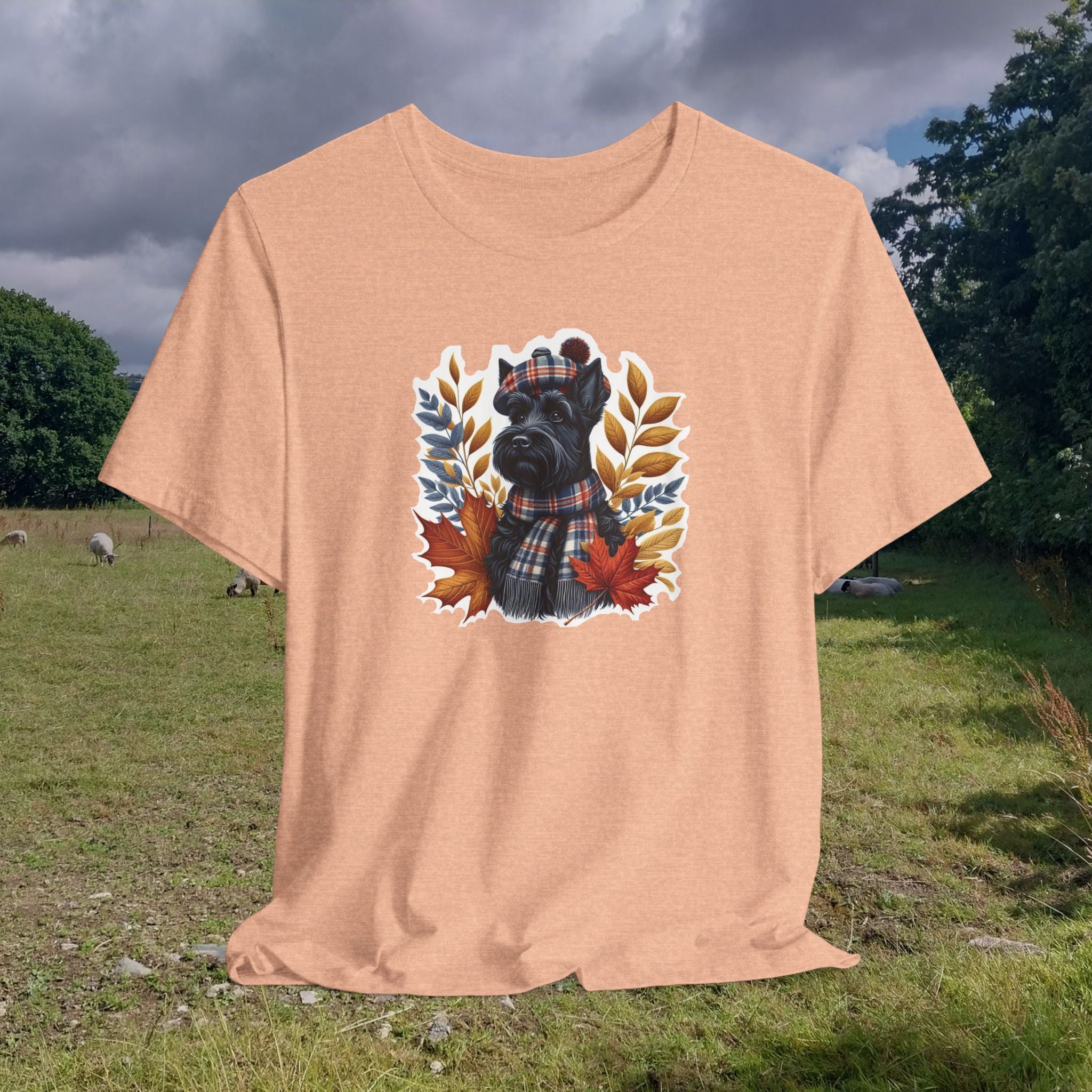 Fall Vibes Dog Graphic Tee - Unisex Jersey Short Sleeve