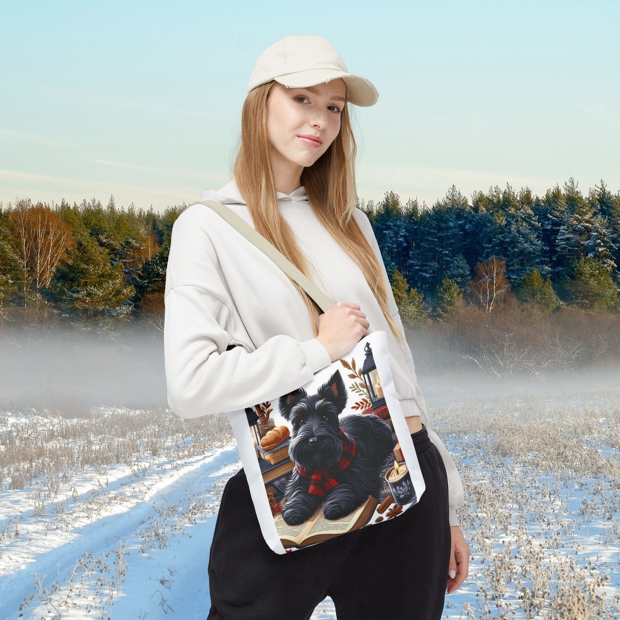 Cozy Dog Lover Tote Bag - Perfect for Bookworms and Pet Owners