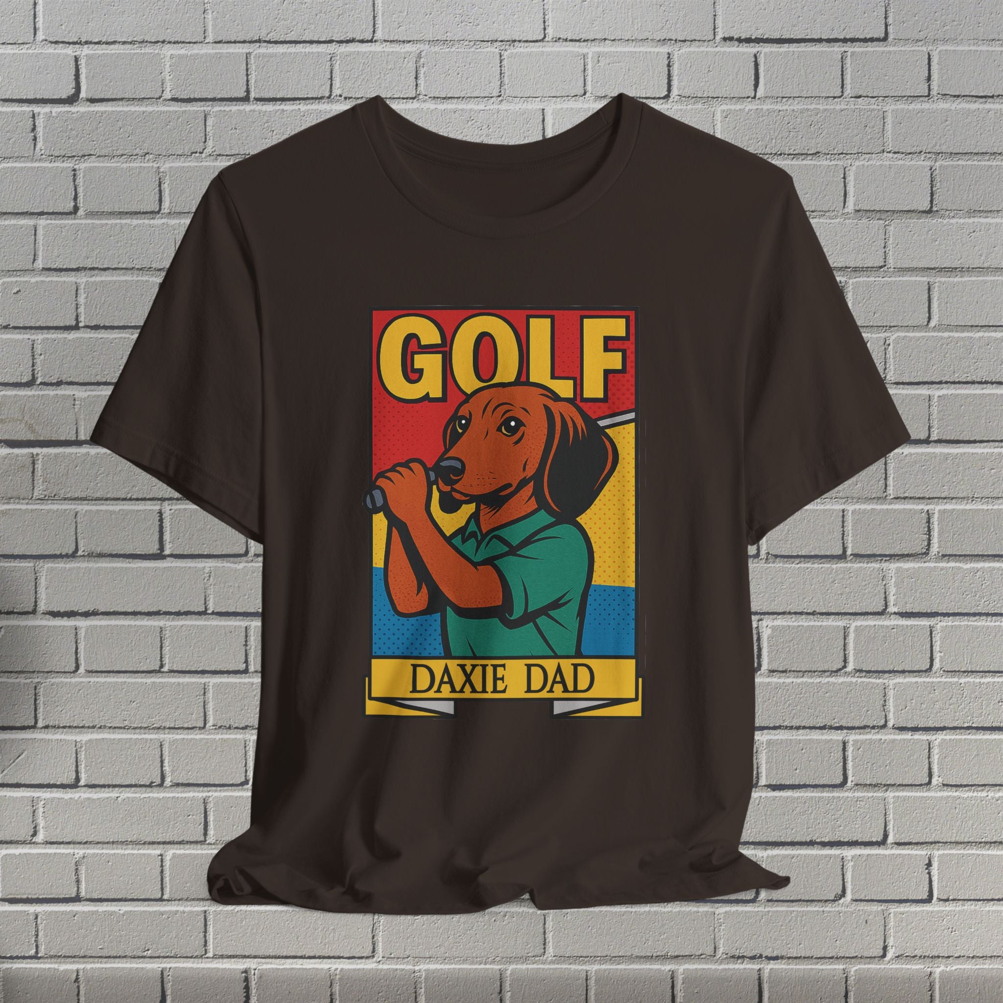 Golfing Dachshund Dad Tee, Fun Gift for Dog Lovers, Father's Day Shirt, Casual Wear, Summer Style, Pet Lover Apparel