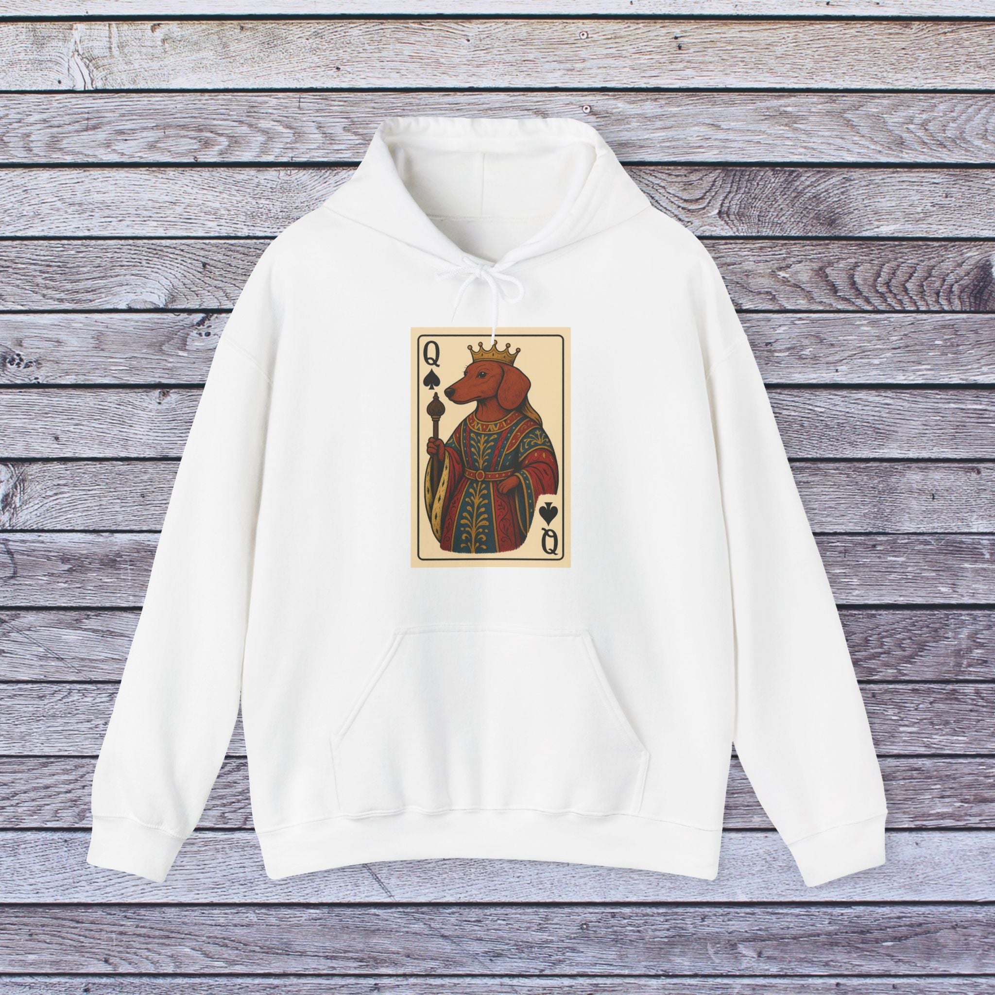 Dachshund Royalty Hoodie – Queen of Spades Edition