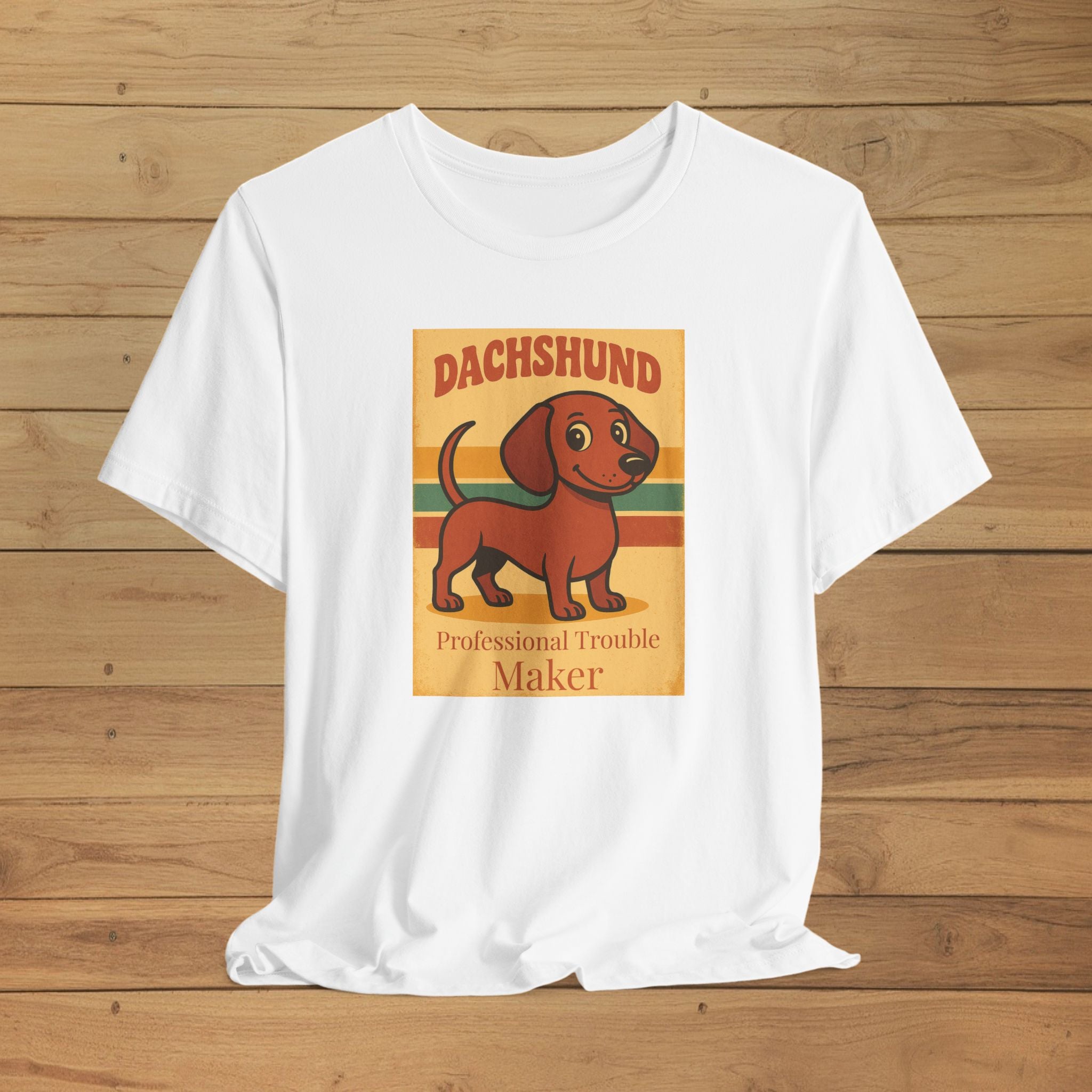 “Professional Trouble Maker” Dachshund T-Shirt – Funny Unisex Tee for Dog Lovers