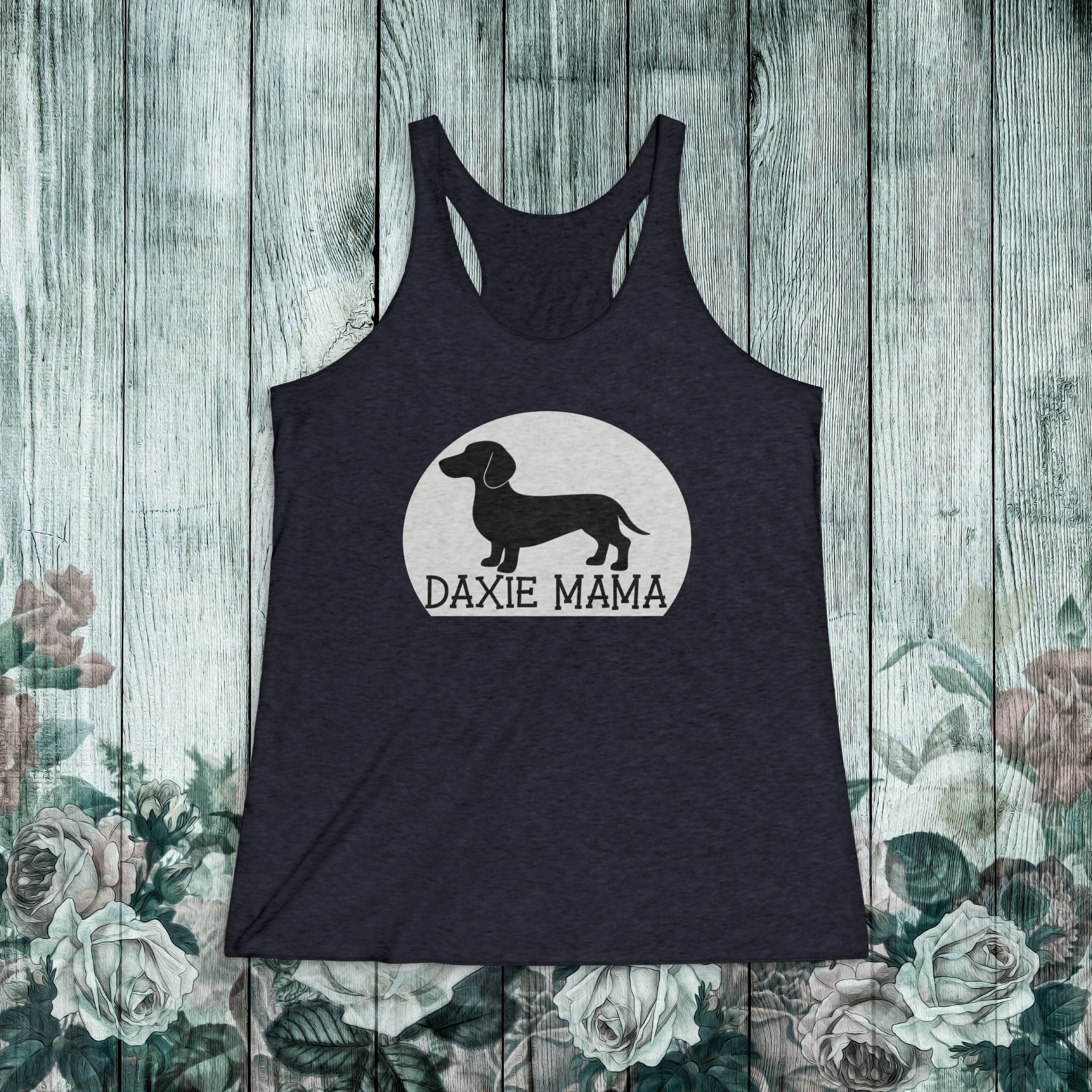 Daxie Mama Racerback Tank — Dachshund Mom Graphic Tank Top