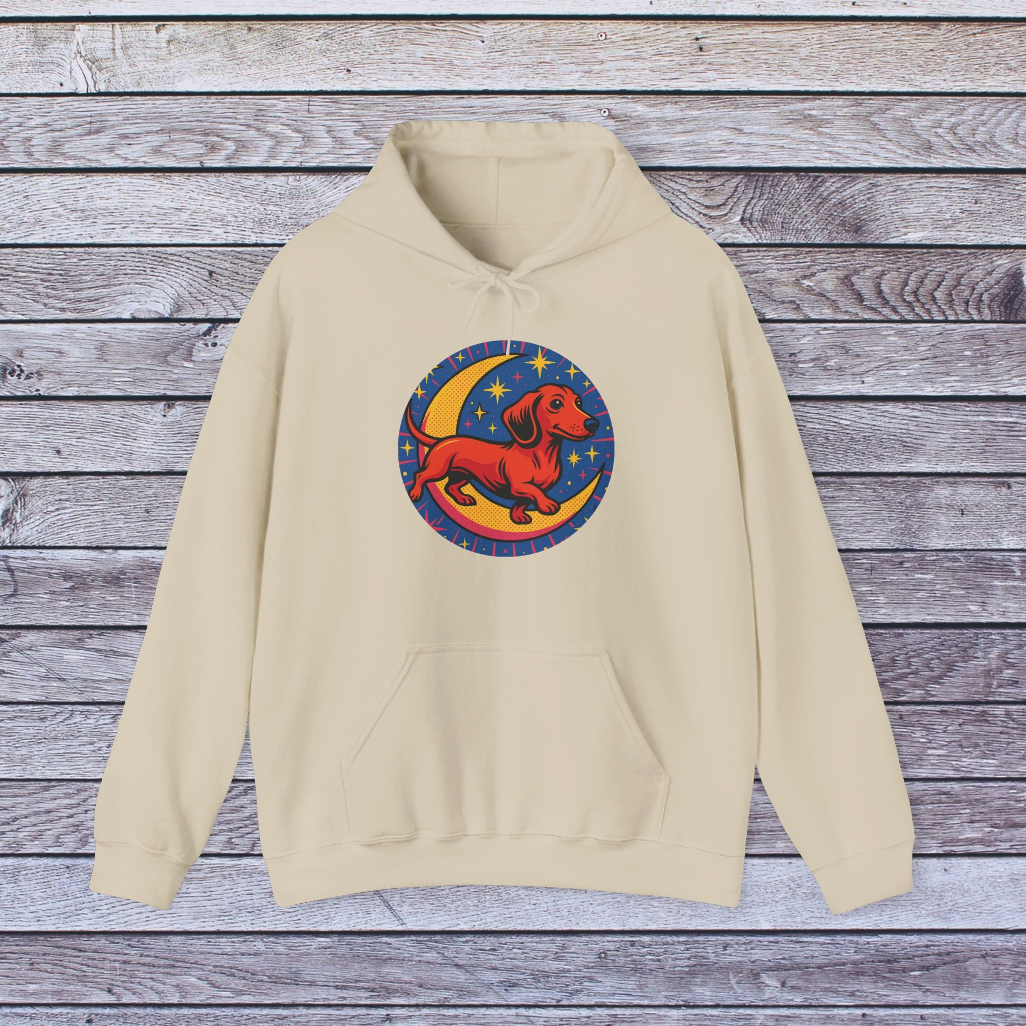 Cosmic Dachshund Hoodie - Cute Dog Sweatshirt, Pet Lover Gift, Cozy Sweatshirt, Animal Lover Apparel, Birthday Gift