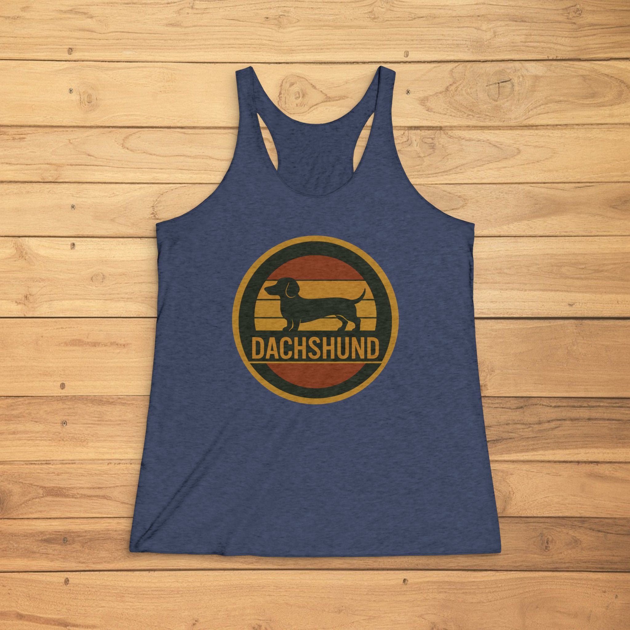 Dachshund Retro Circle Racerback Tank