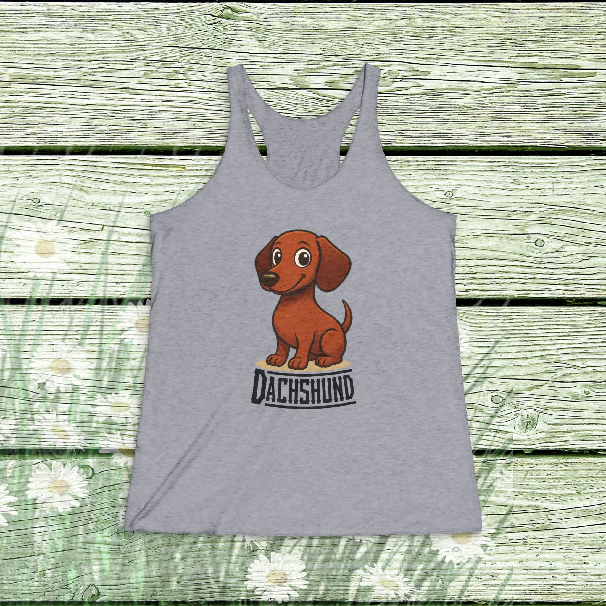Women’s Dachshund Racerback Tank – Mischievous Daxie Design