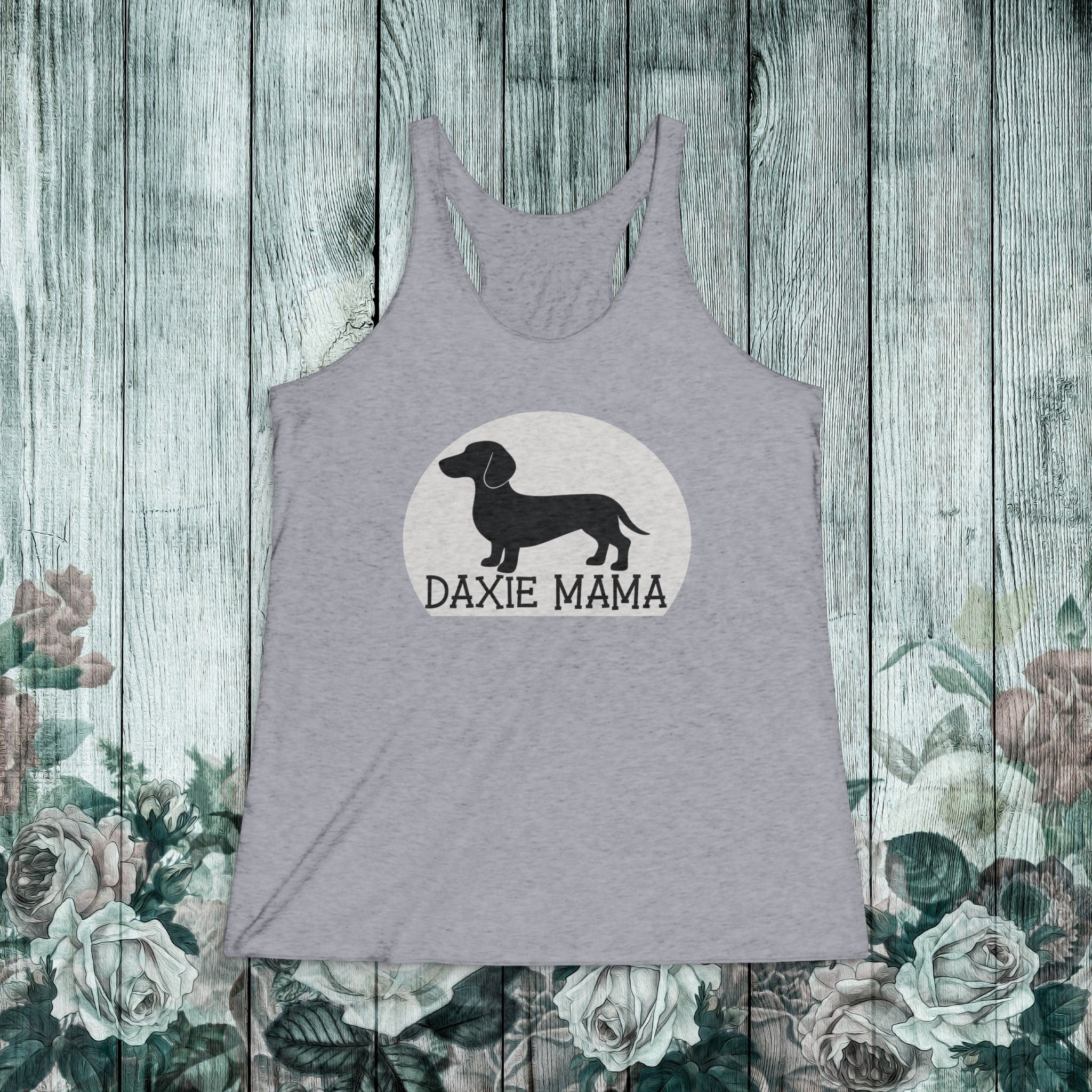 Daxie Mama Racerback Tank — Dachshund Mom Graphic Tank Top