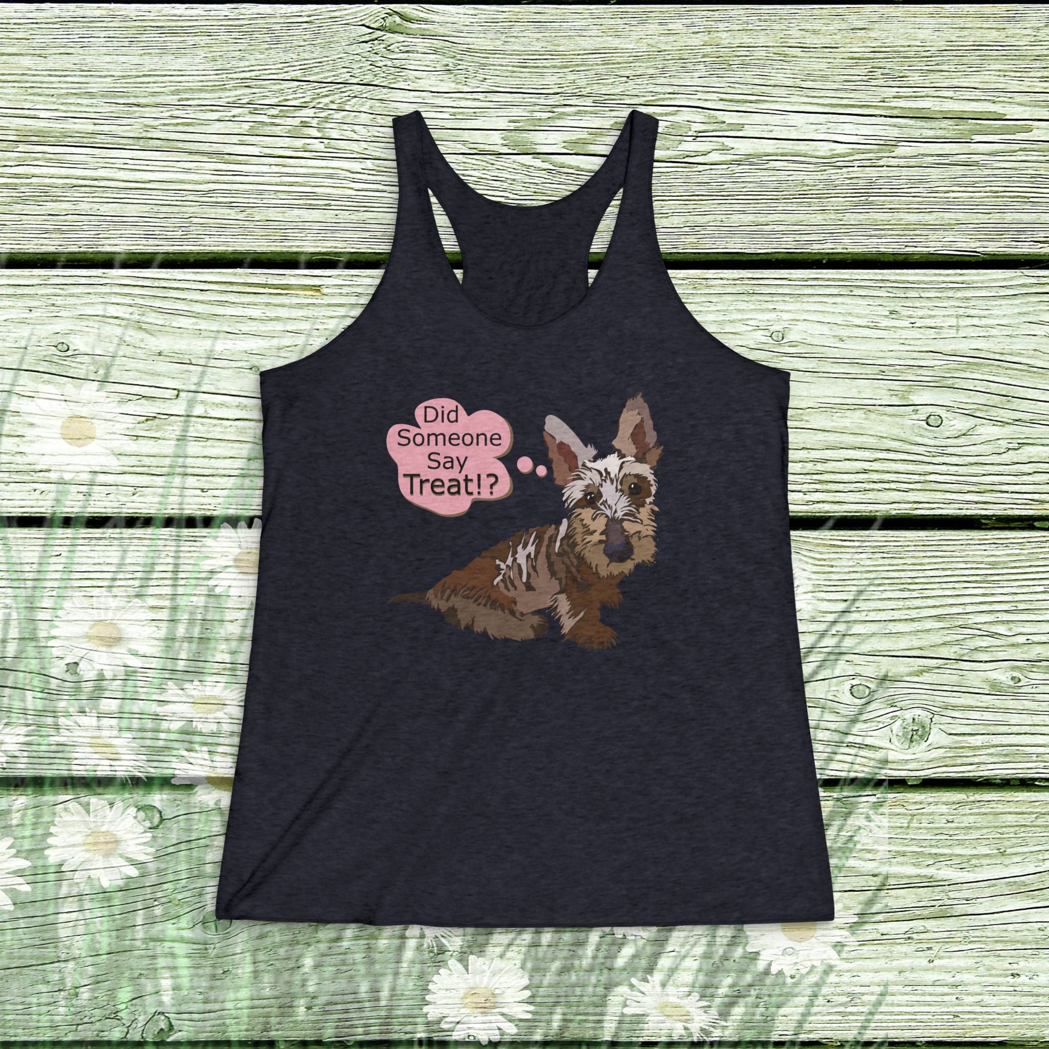 Women’s Racerback Tank – Cute Scottish Terrier ‘Did Someone Say Treat?’ Dog Lover Tank Top