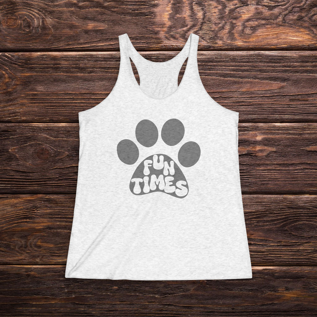 Dog Paw 'Fun Times' Racerback Tank – Women's Pet Lover Graphic Tank Top