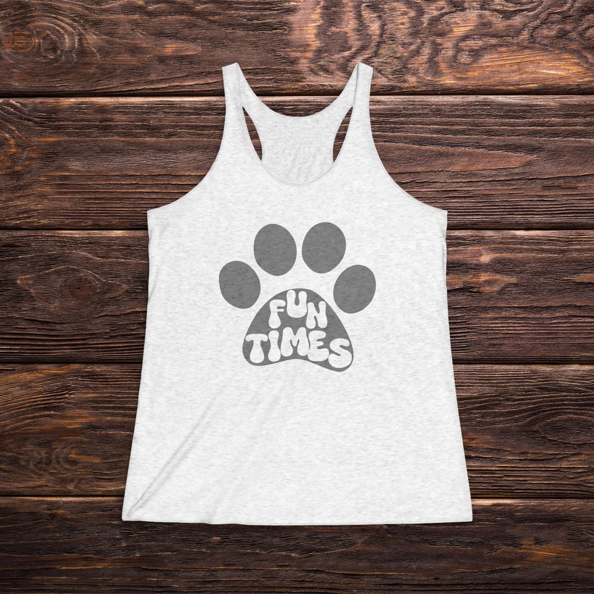 Dog Paw 'Fun Times' Racerback Tank – Women's Pet Lover Graphic Tank Top