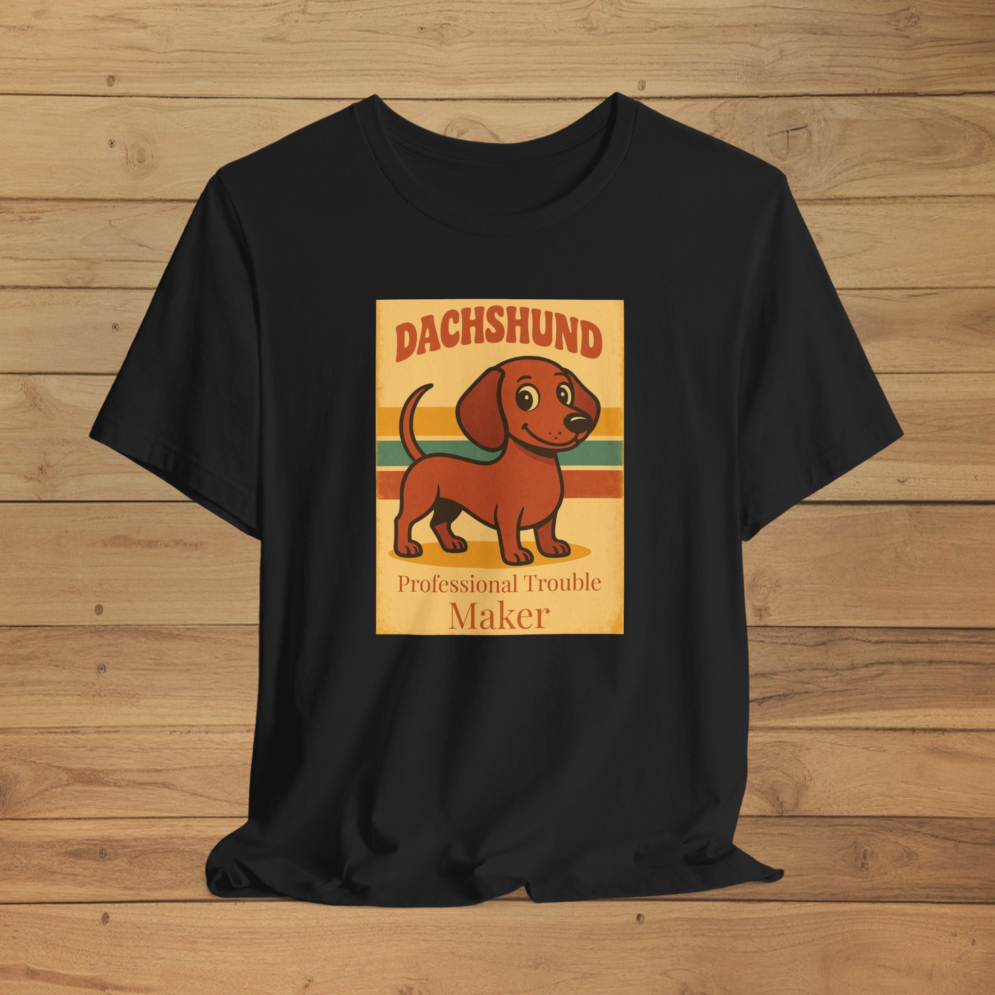 “Professional Trouble Maker” Dachshund T-Shirt – Funny Unisex Tee for Dog Lovers
