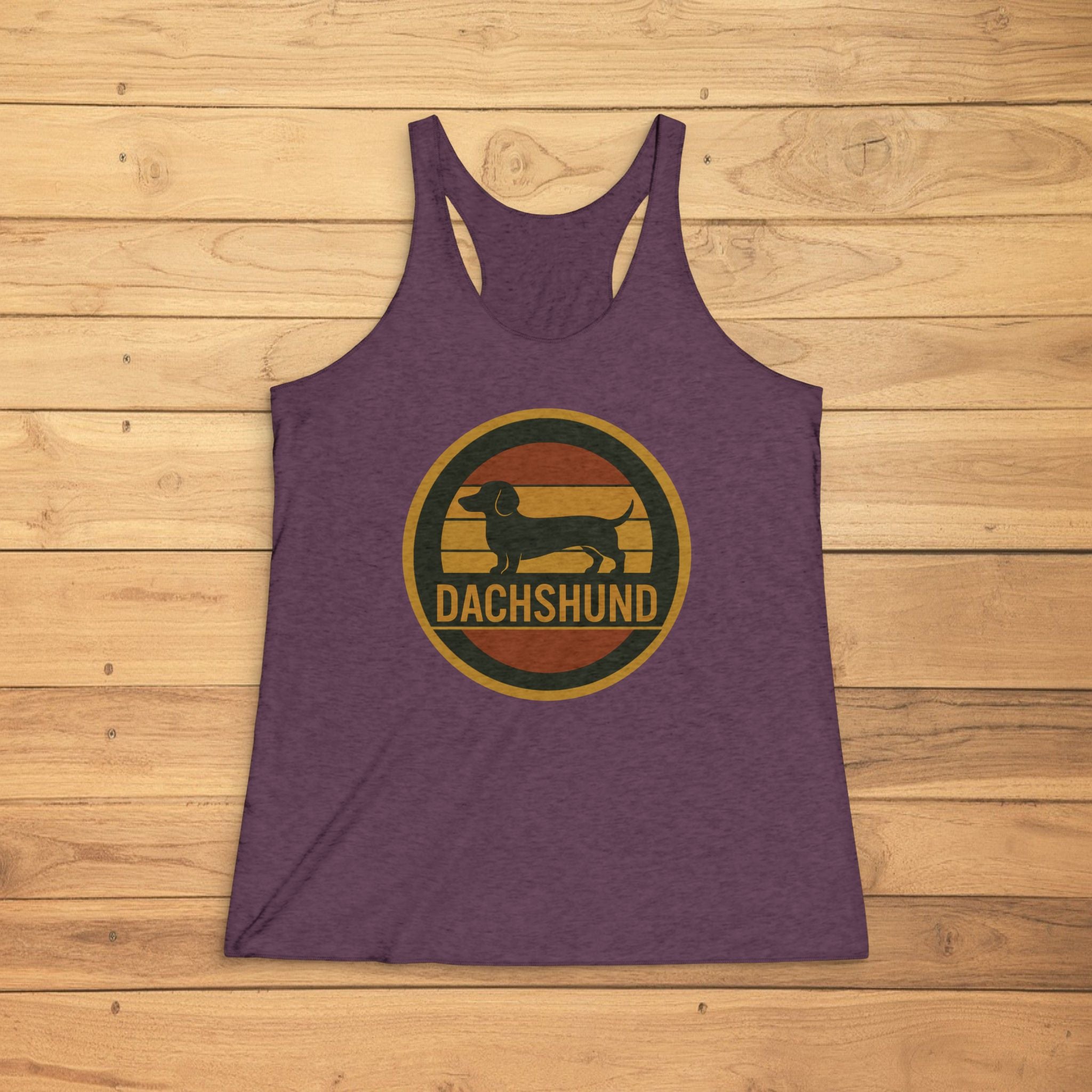 Dachshund Retro Circle Racerback Tank