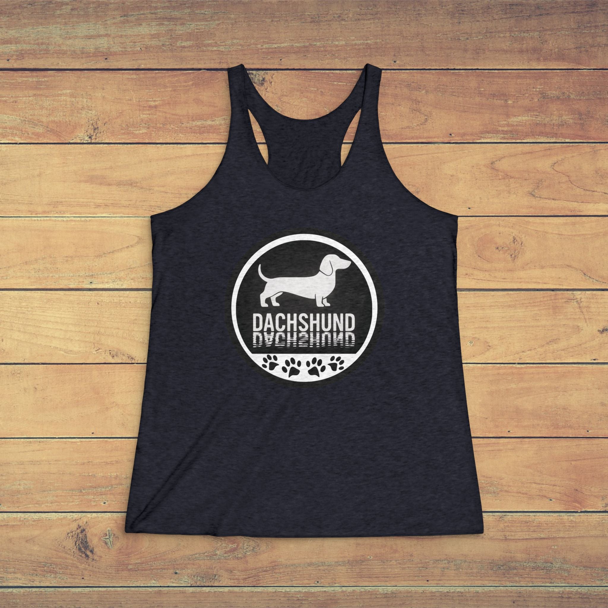 Women's Tri-Blend Dachshund Racerback Tank Top