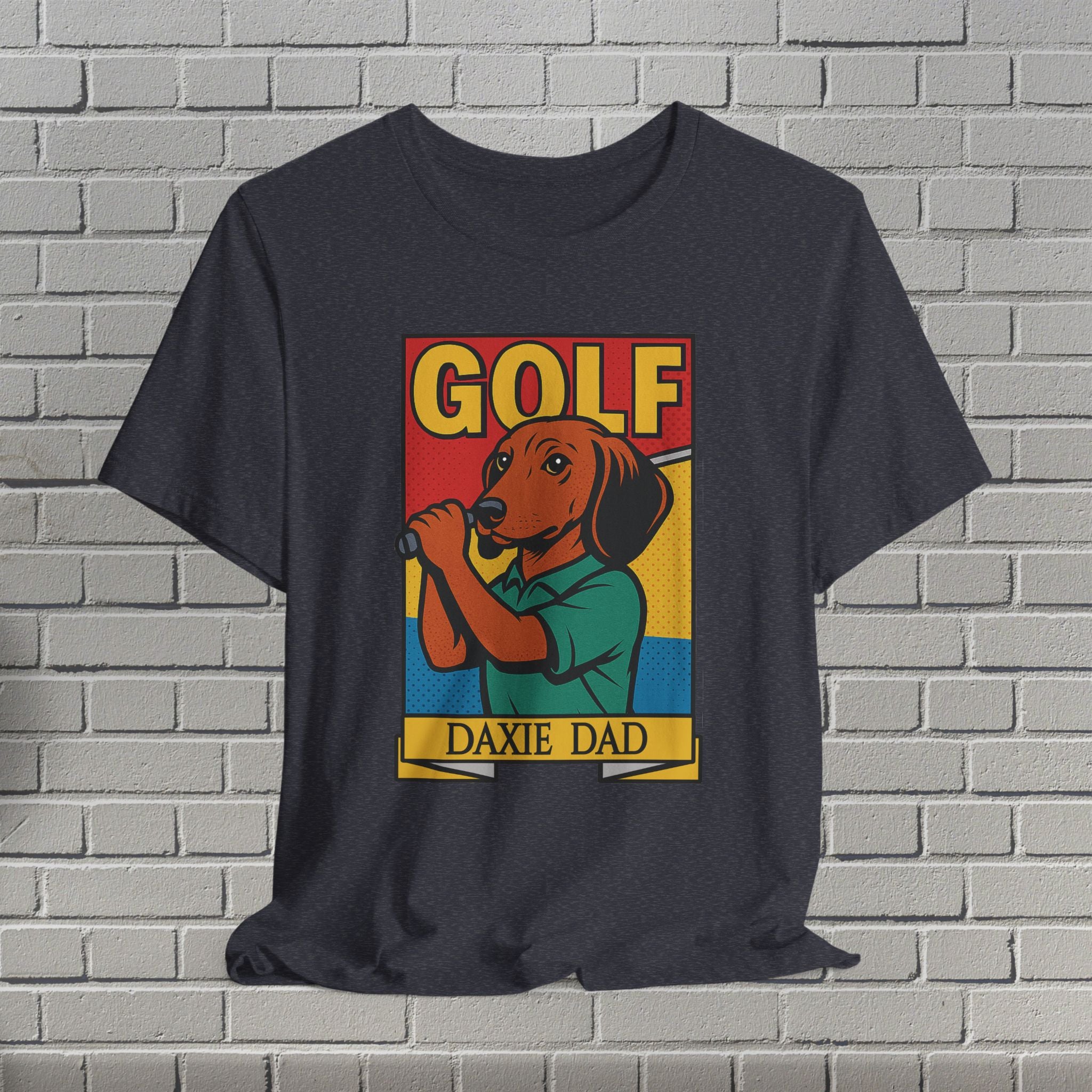 Golfing Dachshund Dad Tee, Fun Gift for Dog Lovers, Father's Day Shirt, Casual Wear, Summer Style, Pet Lover Apparel