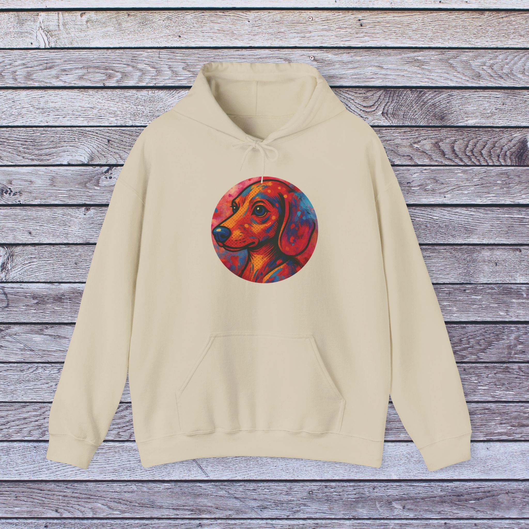 Colorful Dog Portrait Hoodie, Pet Lover Gift, Cozy Fashion, Unisex Sweatshirt, Dog Owner Apparel, Dog-Themed Clothing, Animal Lover Gift