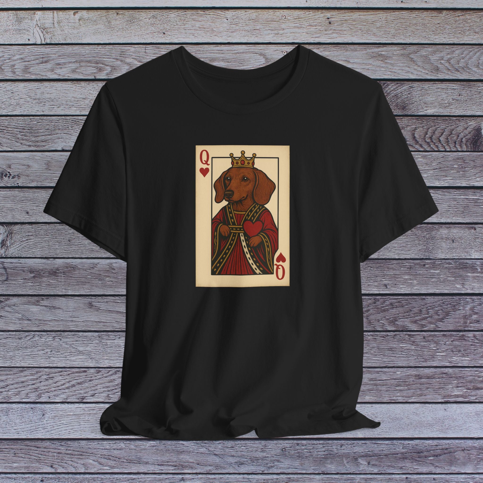 Dog Queen Playing Card Tee - Fun Gift for Pet Lovers, Dog Moms, Animal Lovers, Casual Wear, Birthday Gift