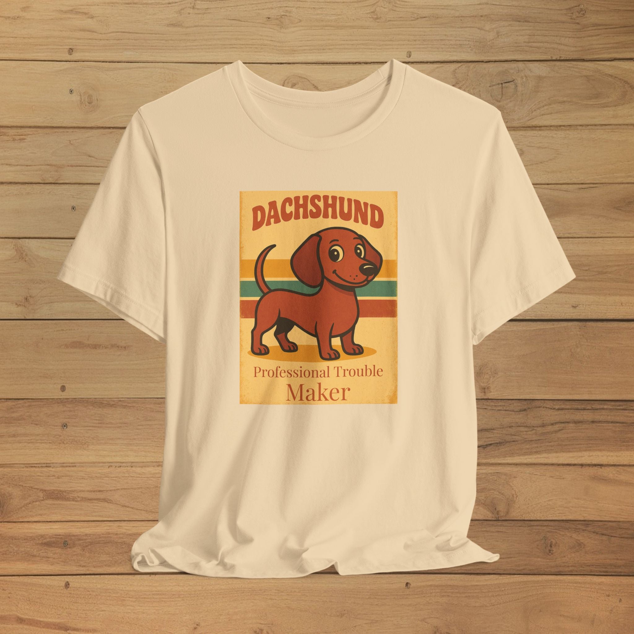 “Professional Trouble Maker” Dachshund T-Shirt – Funny Unisex Tee for Dog Lovers