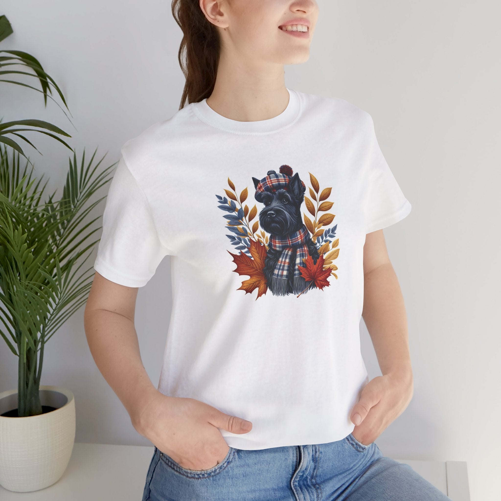 Fall Vibes Dog Graphic Tee - Unisex Jersey Short Sleeve