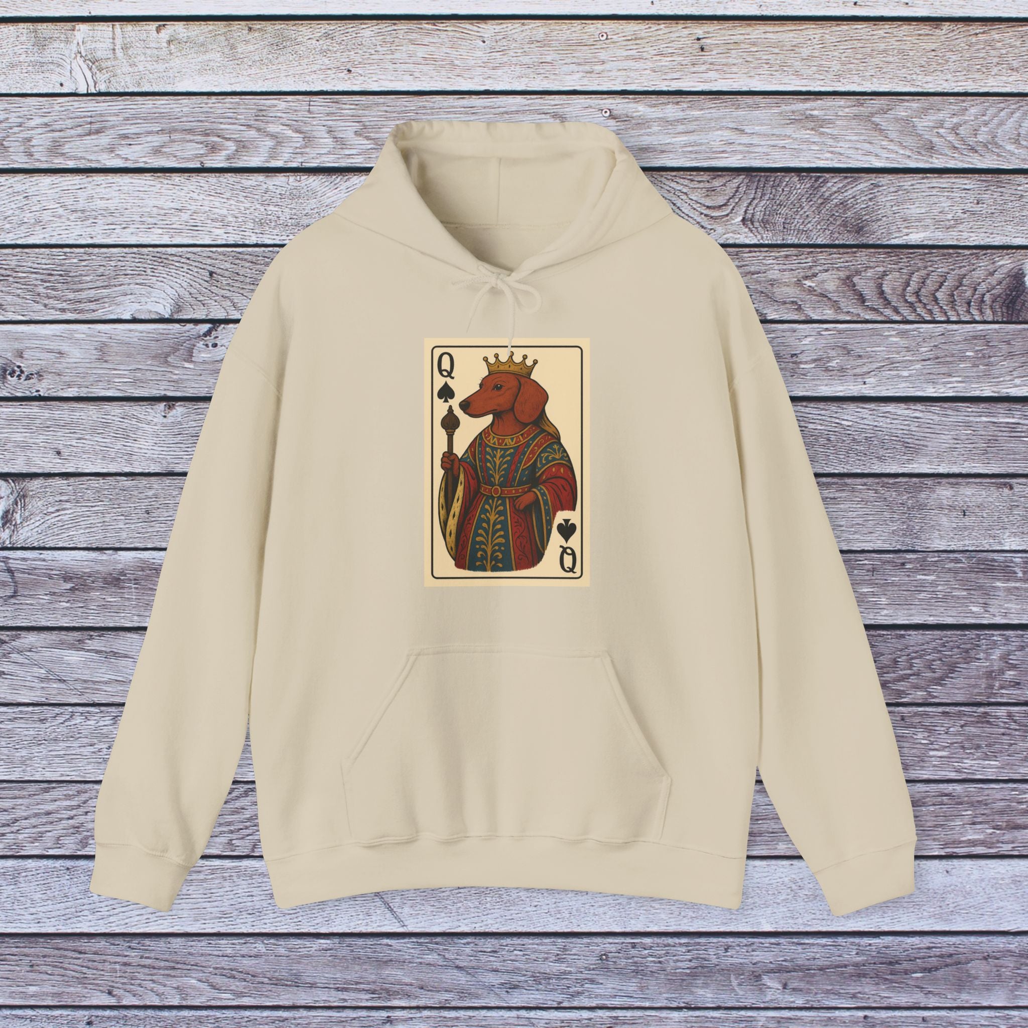 Dachshund Royalty Hoodie – Queen of Spades Edition