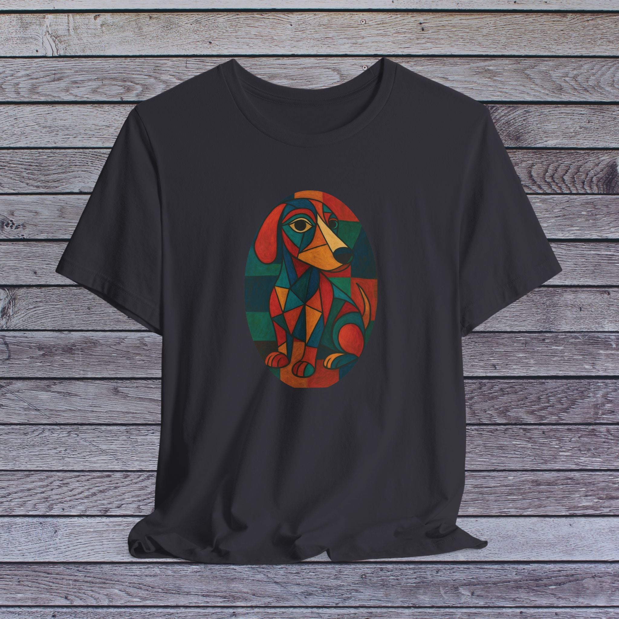 Colorful Dog Art Unisex Tee, Stylish Pet Lover Shirt, Unique Gift for Dog Owners, Casual Wear, Animal Lover Gift