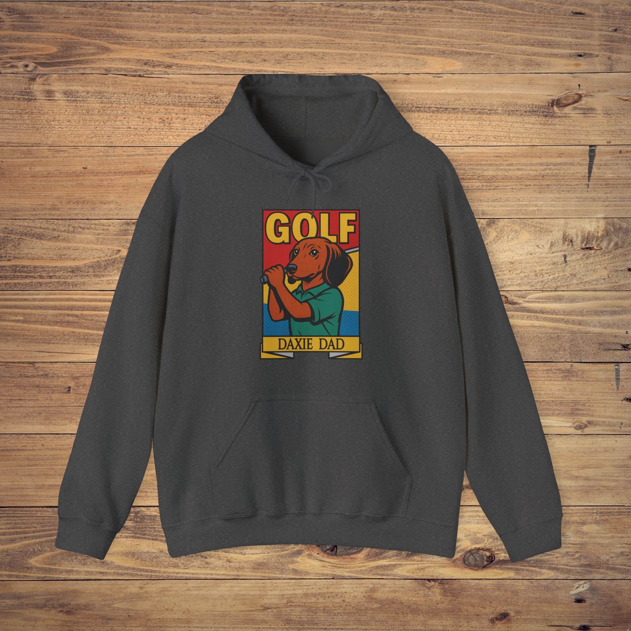 Golf-Themed Hoodie for Dog Lovers, Perfect for Dads, Animal Enthusiasts, Gift for Father's Day, Cozy Sweatshirt, Funny Pet Apparel
