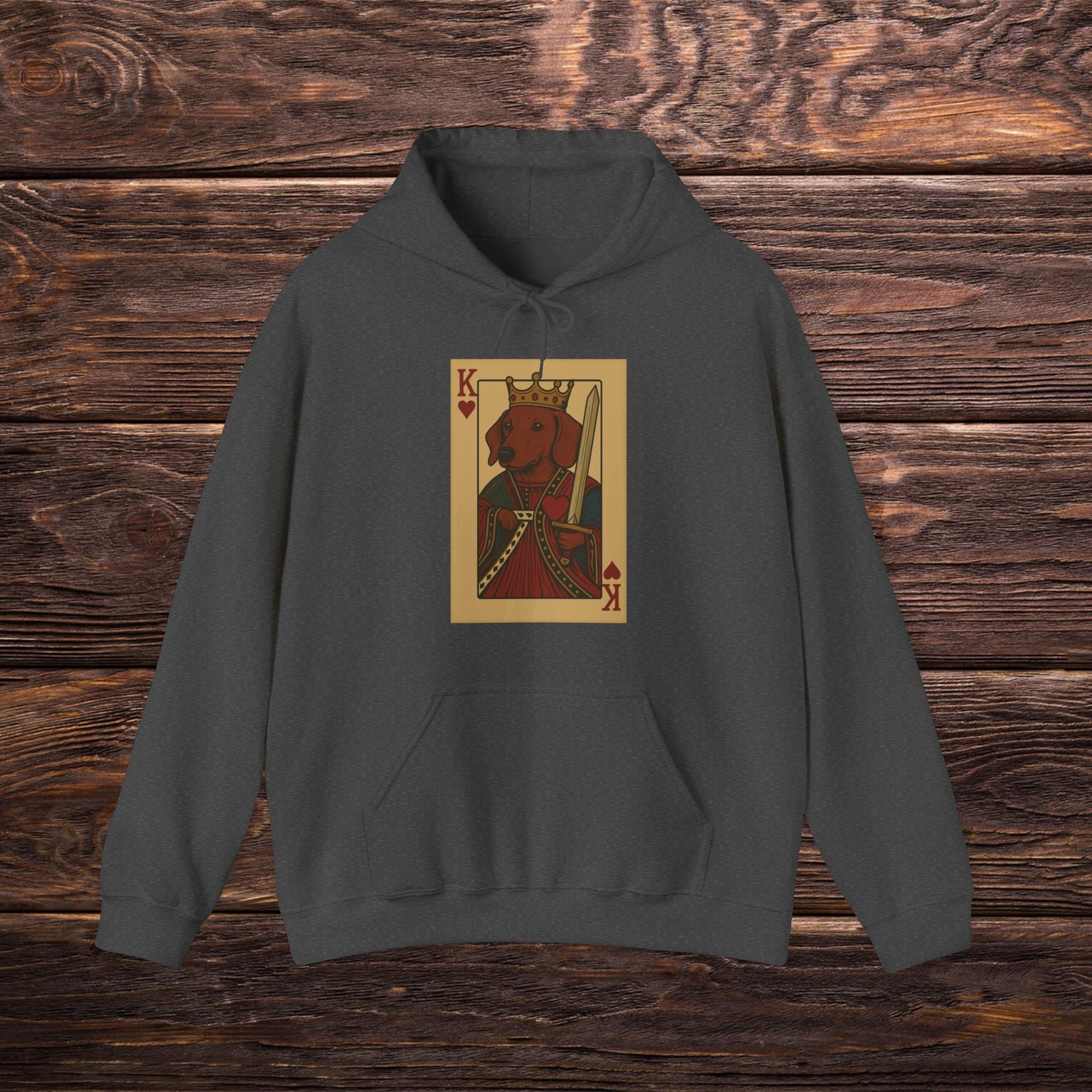 King of Hearts Dog Hoodie, Unisex Sweatshirt, Pet Lover Gift, Dog Parent Apparel, Cute Dog Design, Cozy Winter Layer