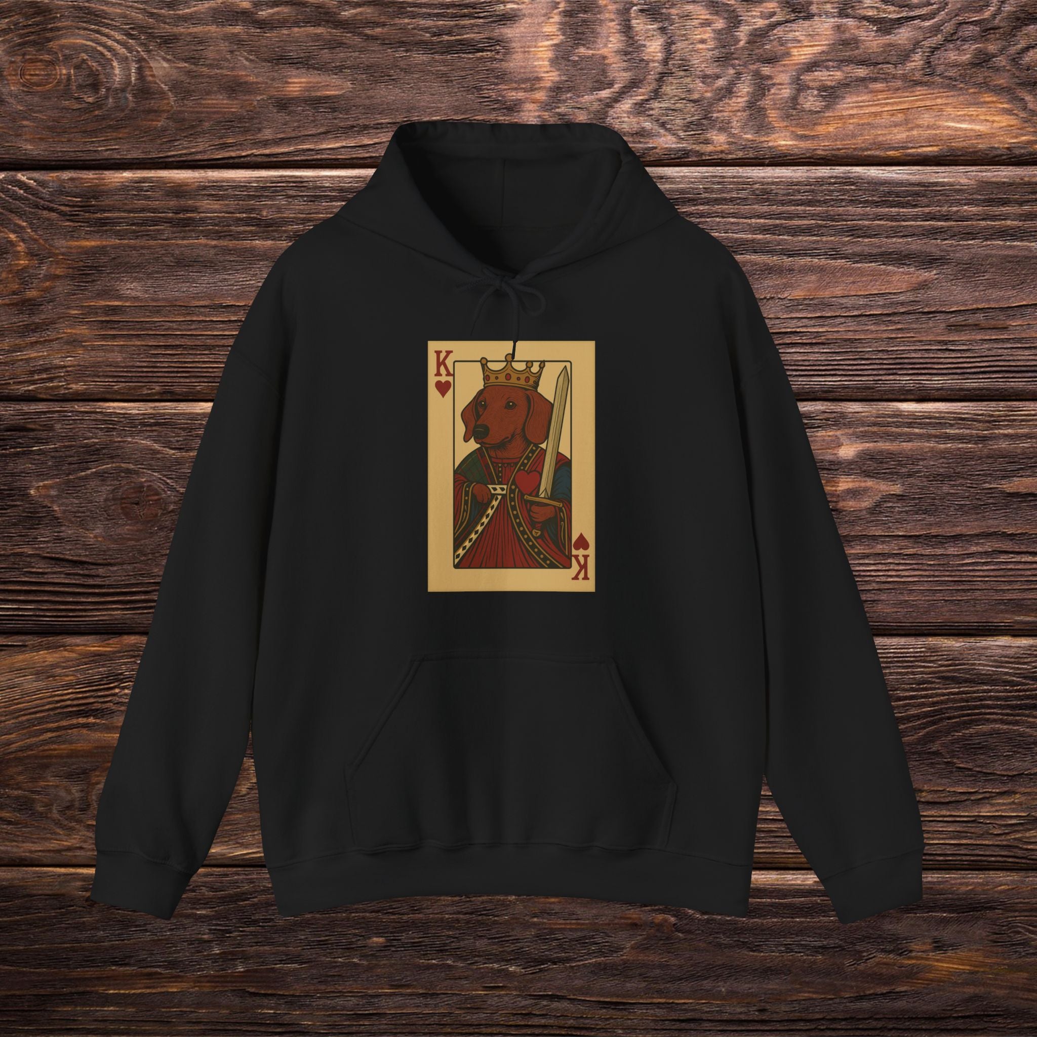 King of Hearts Dog Hoodie, Unisex Sweatshirt, Pet Lover Gift, Dog Parent Apparel, Cute Dog Design, Cozy Winter Layer