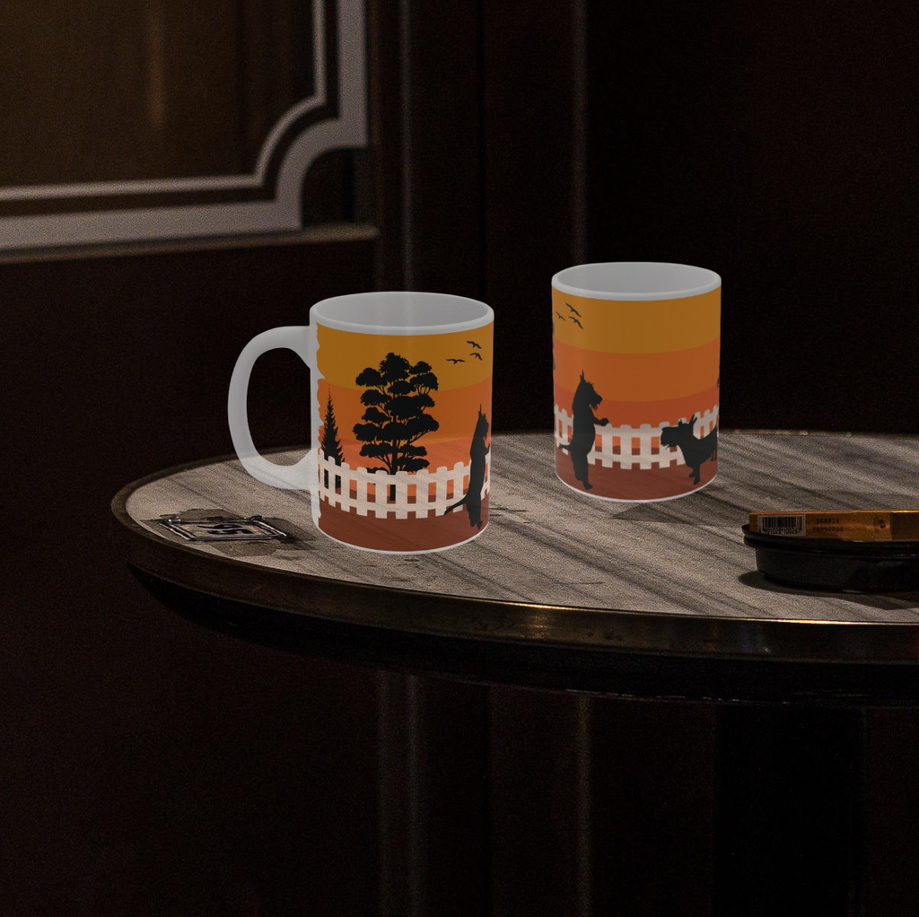 Scottish Terrier Silhouette Mug – Sunset Scottie Dog Coffee Cup