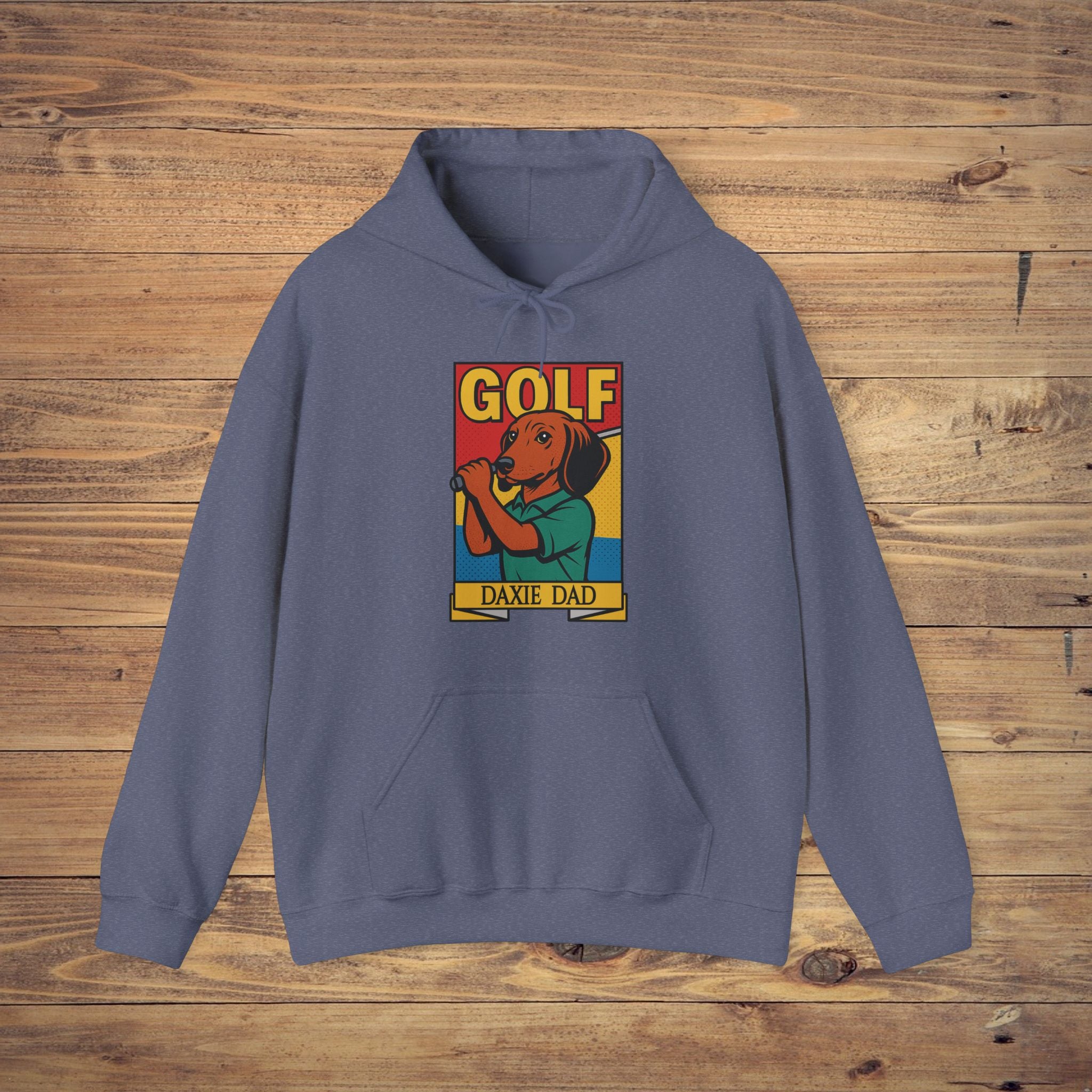 Golf-Themed Hoodie for Dog Lovers, Perfect for Dads, Animal Enthusiasts, Gift for Father's Day, Cozy Sweatshirt, Funny Pet Apparel