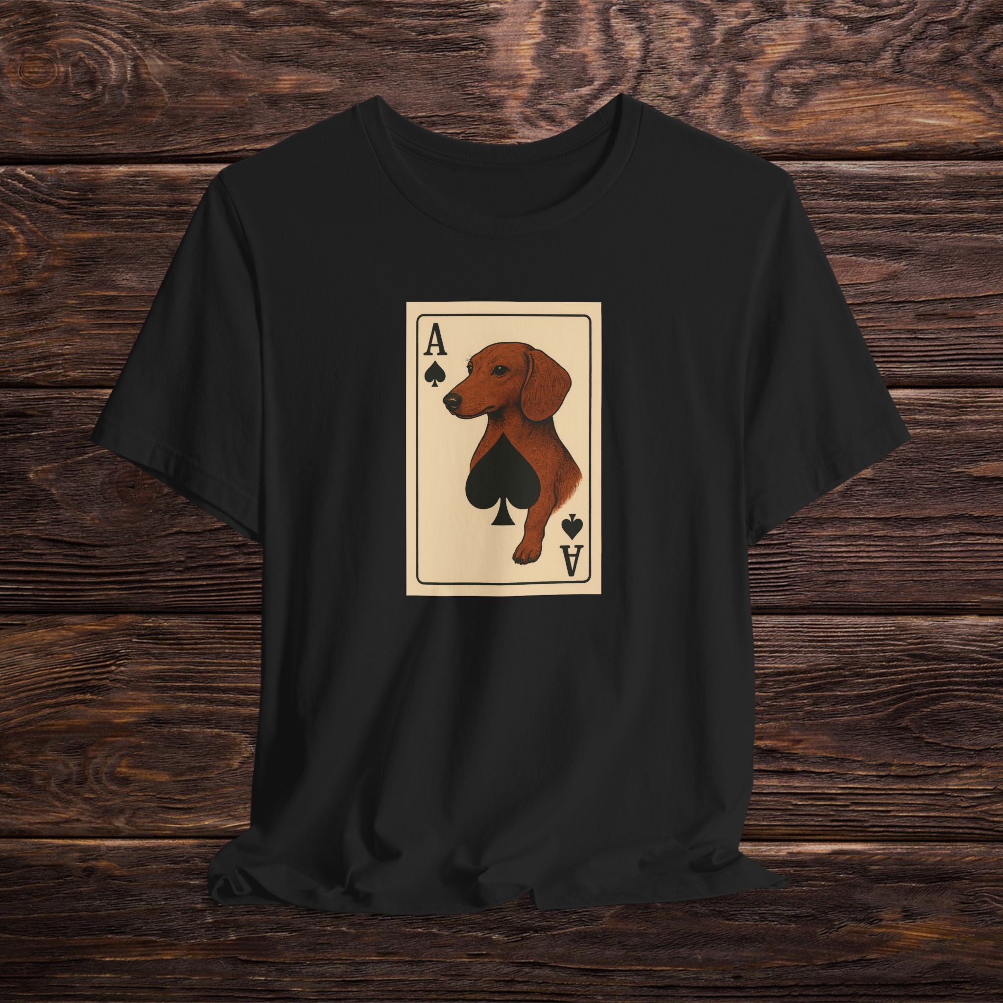 Sausage Dog Lover's Ace of Spades Tee - Fun Unisex Short Sleeve Shirt for Pet Owners, Gift for Dog Lovers, Casual Wear, Animal Lover Shirt, [...]