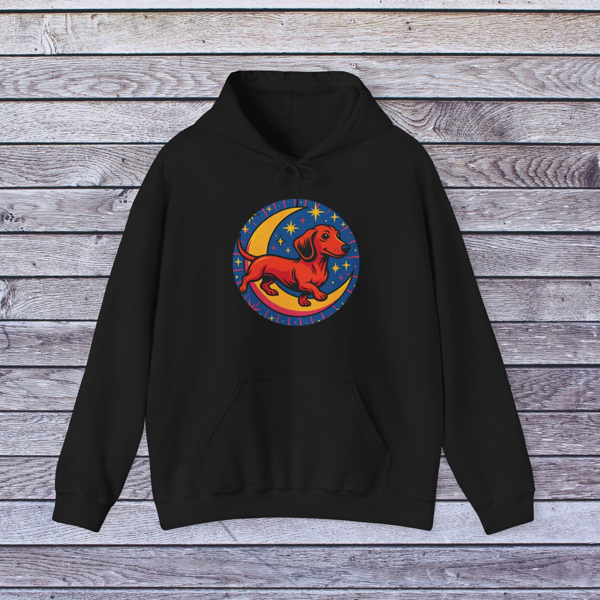 Cosmic Dachshund Hoodie - Cute Dog Sweatshirt, Pet Lover Gift, Cozy Sweatshirt, Animal Lover Apparel, Birthday Gift