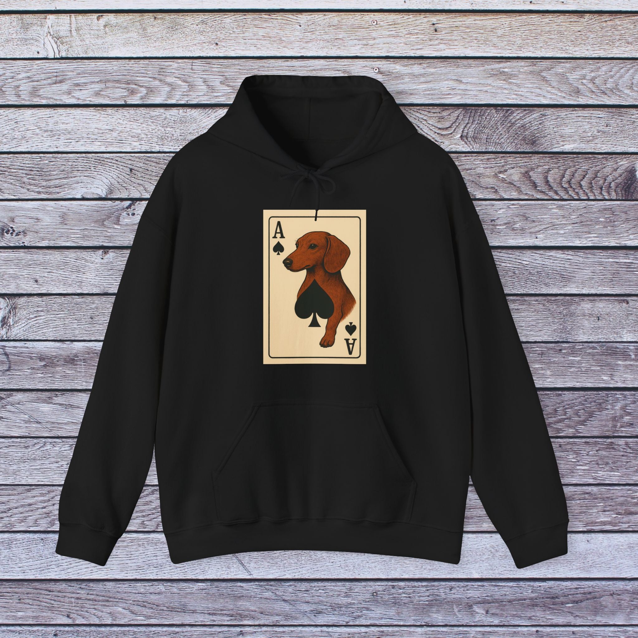 Dog Ace of Spades Sweatshirt, Cozy Gift for Dog Lovers, Pet-Themed Hoodie, Card Game Apparel, Unique Animal Design