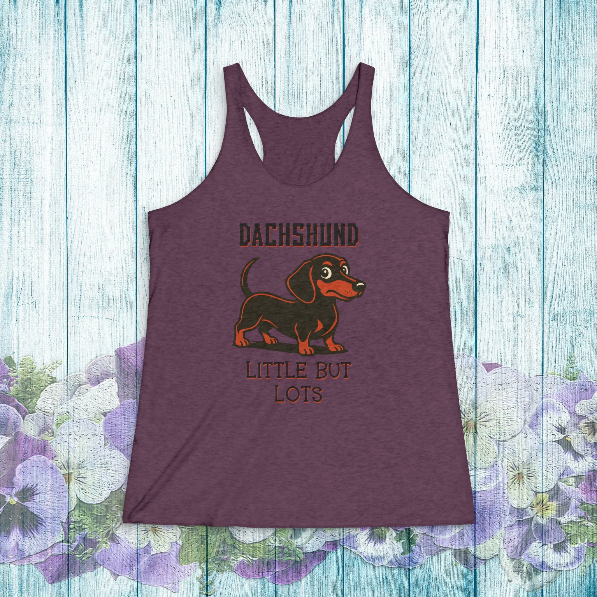Dachshund Racerback Tank — "Little But Lots" Cute Dachshund Dog Graphic