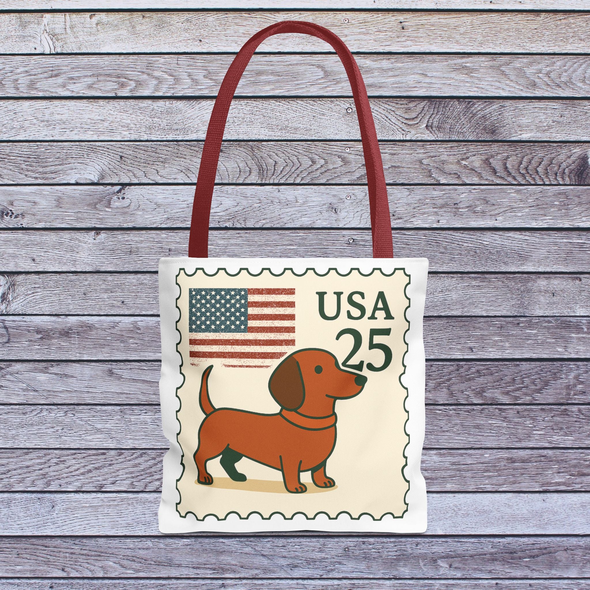 Dachshund Stamp Tote Bag – Unique Gift for Dog Enthusiasts