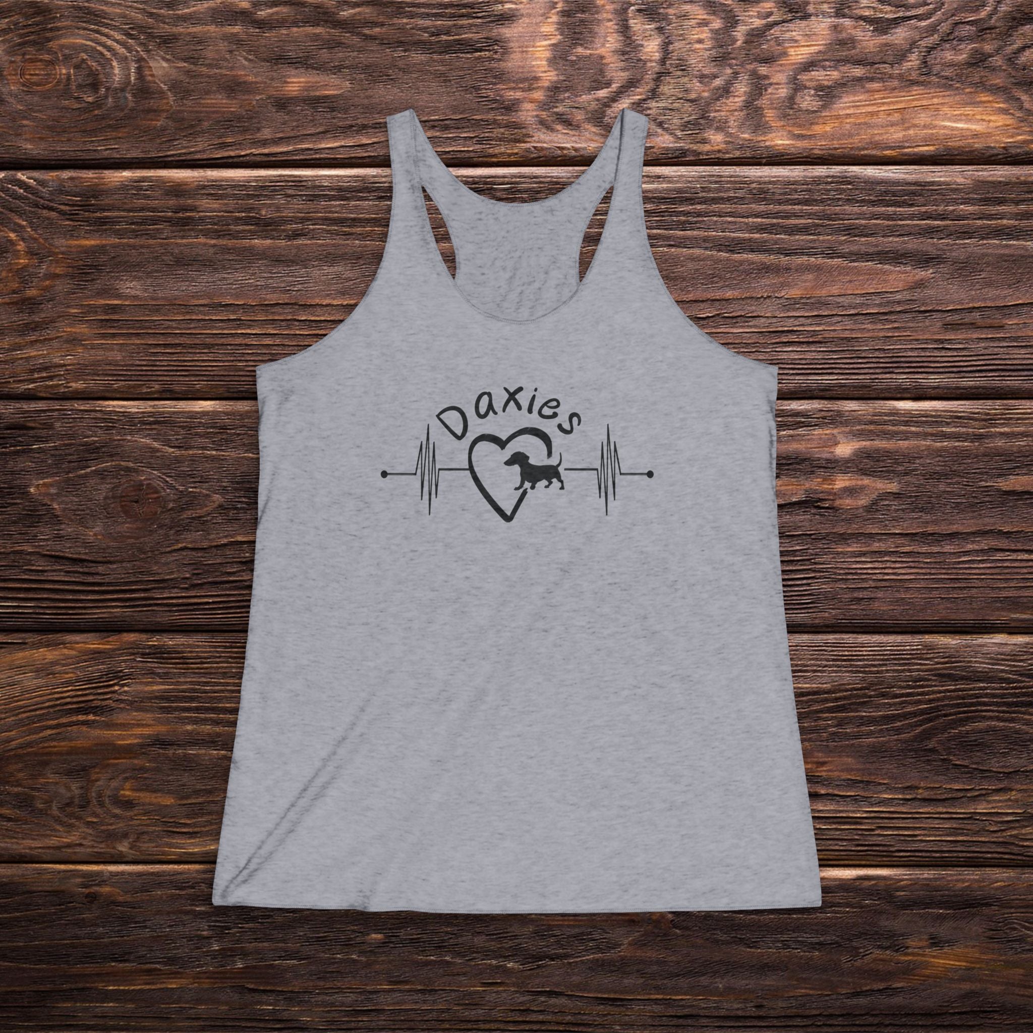 Dachshund Heartbeat Racerback Tank - Daxies Dog Mom Tank Top