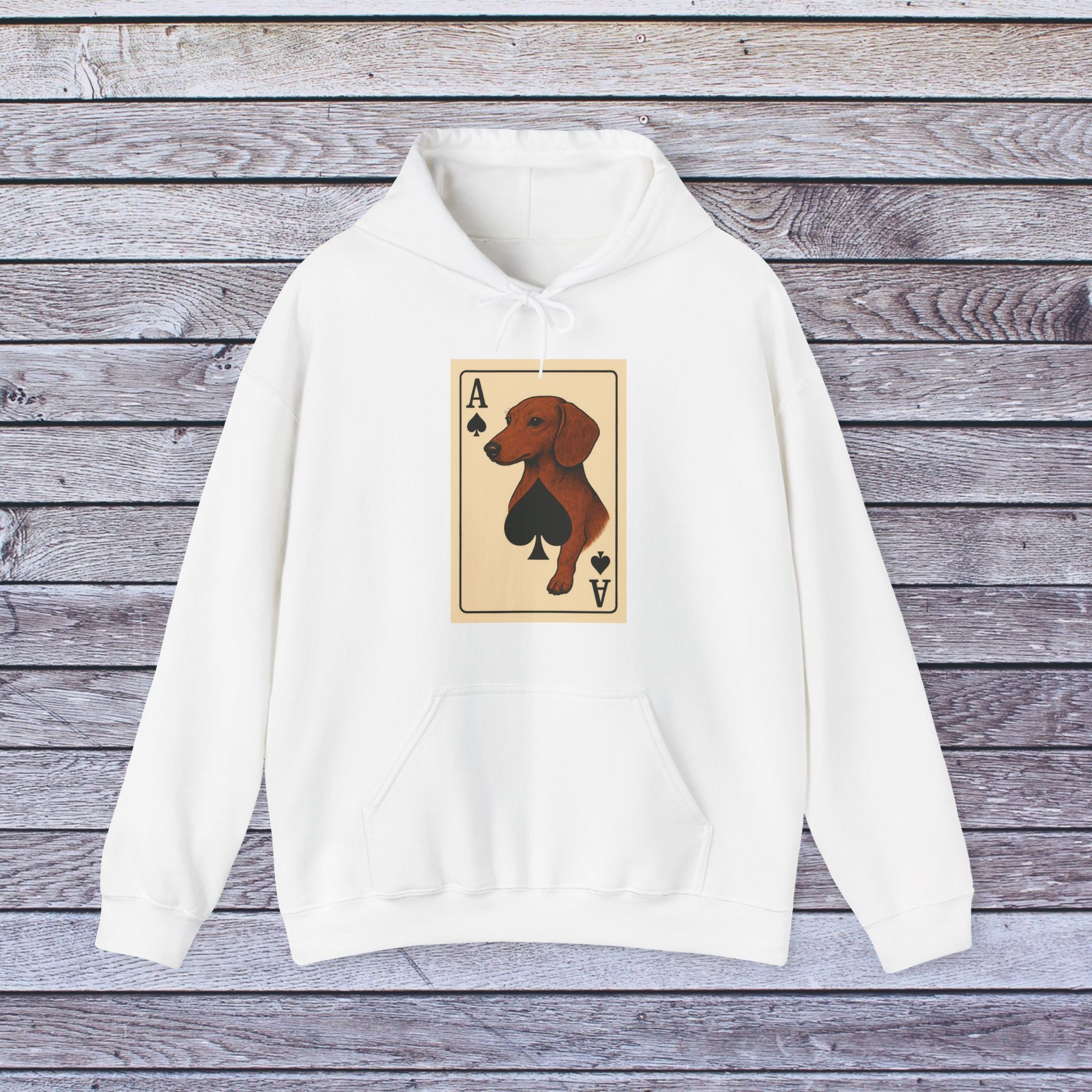Dog Ace of Spades Sweatshirt, Cozy Gift for Dog Lovers, Pet-Themed Hoodie, Card Game Apparel, Unique Animal Design