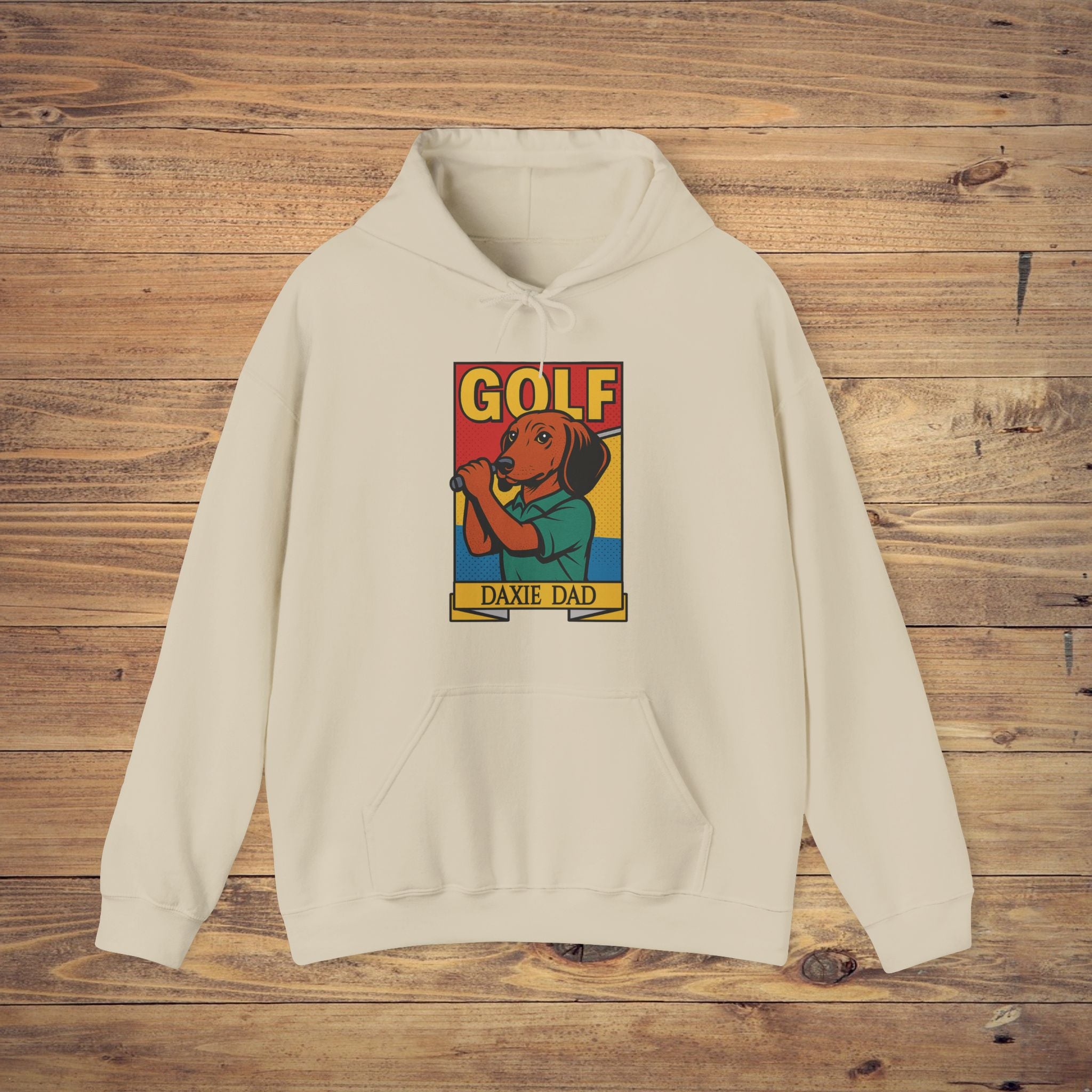 Golf-Themed Hoodie for Dog Lovers, Perfect for Dads, Animal Enthusiasts, Gift for Father's Day, Cozy Sweatshirt, Funny Pet Apparel