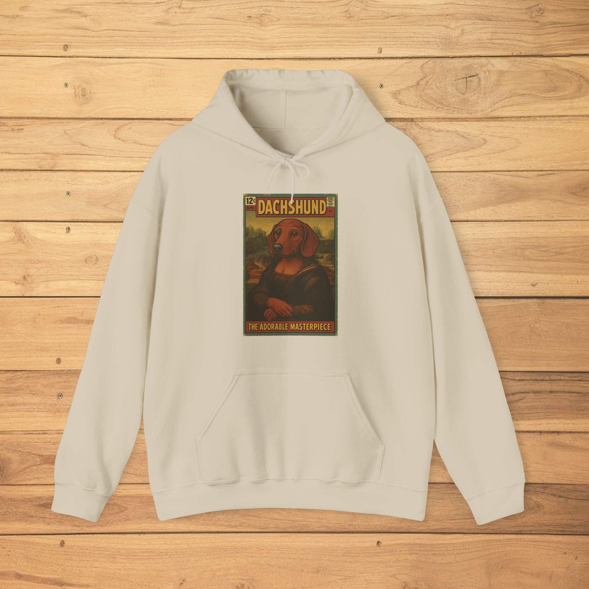 Dachshund Art Hoodie, Cute Dog Lover Sweatshirt, Animal Gifts, Pet Owner Apparel, Vintage Style Unisex Hoodie