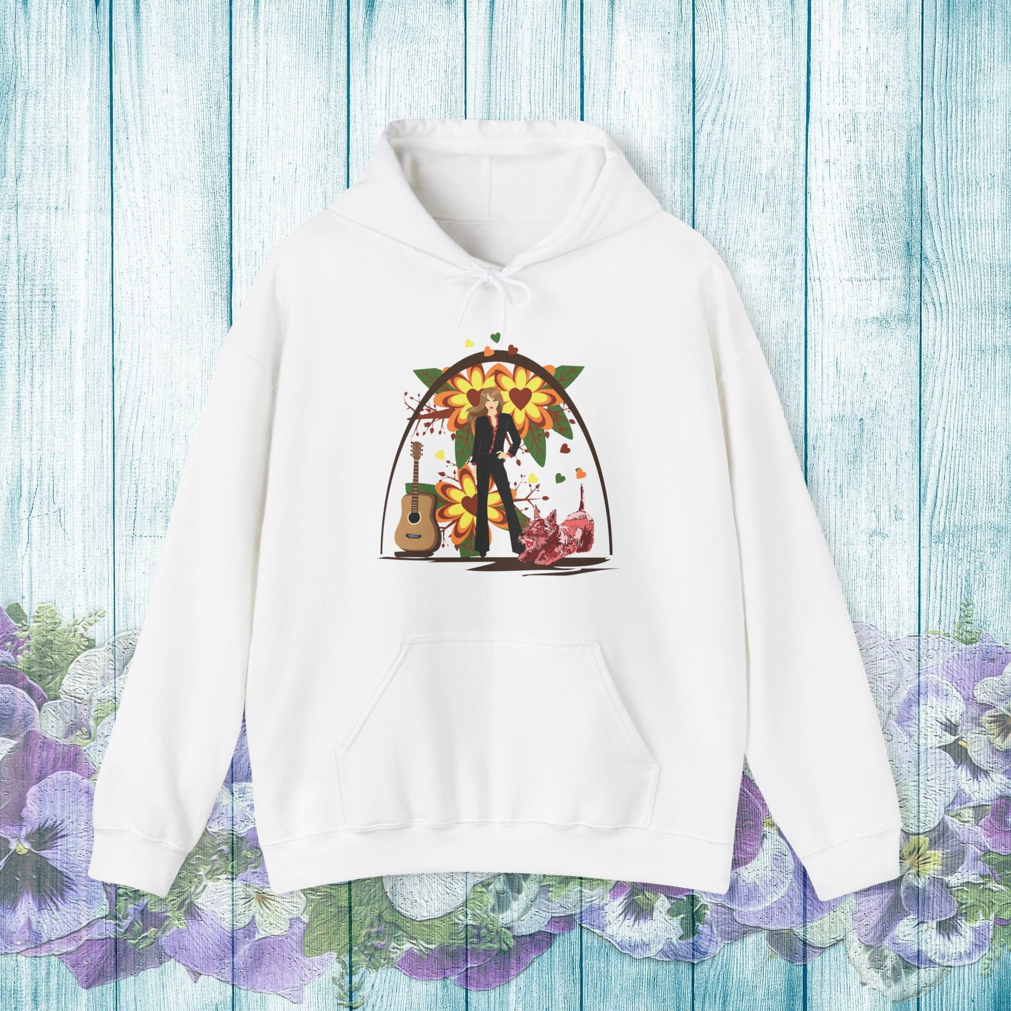 Vintage Floral Guitar Unisex Hoodie