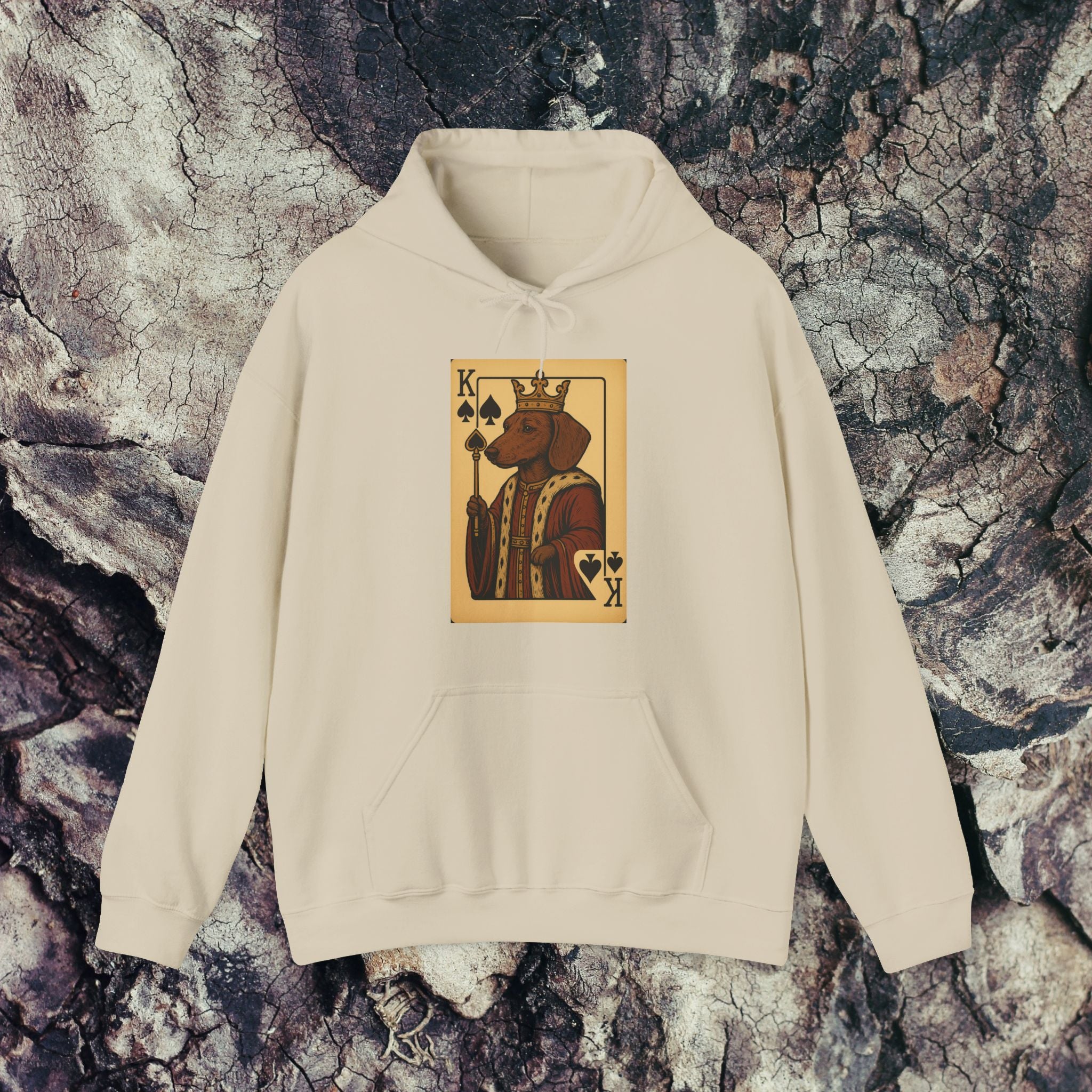 Vintage Dog King Hoodie, Unisex Hooded Sweatshirt, Animal Lover Gift, Cozy Sweatshirt, Unique Dog Apparel, Gift for Pet Owners